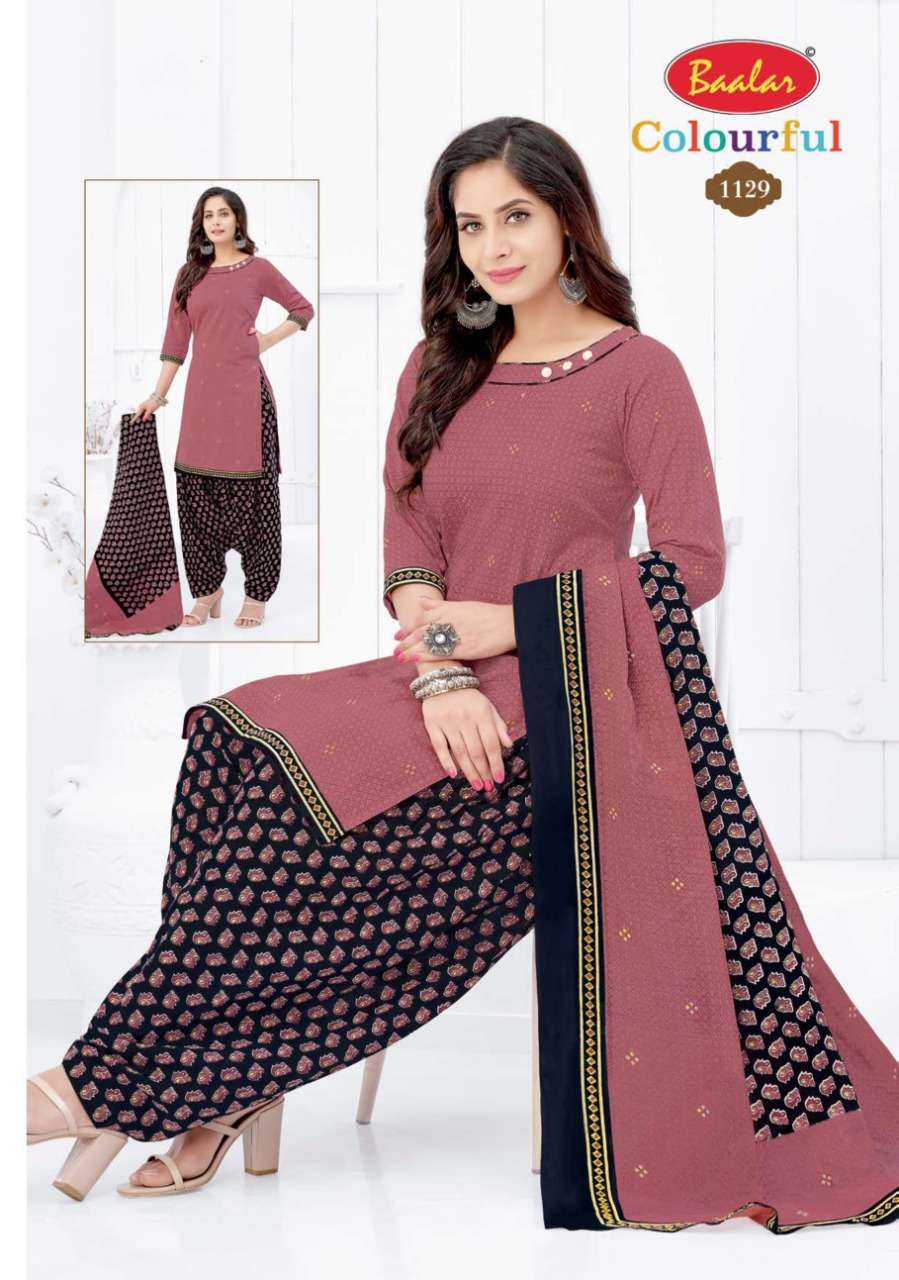 COLOURFUL VOL-11 BY BAALAR 1107 TO 1146 SERIES BEAUTIFUL STYLISH SUITS FANCY COLORFUL CASUAL WEAR & ETHNIC WEAR & READY TO WEAR PURE COTTON DRESSES AT WHOLESALE PRICE