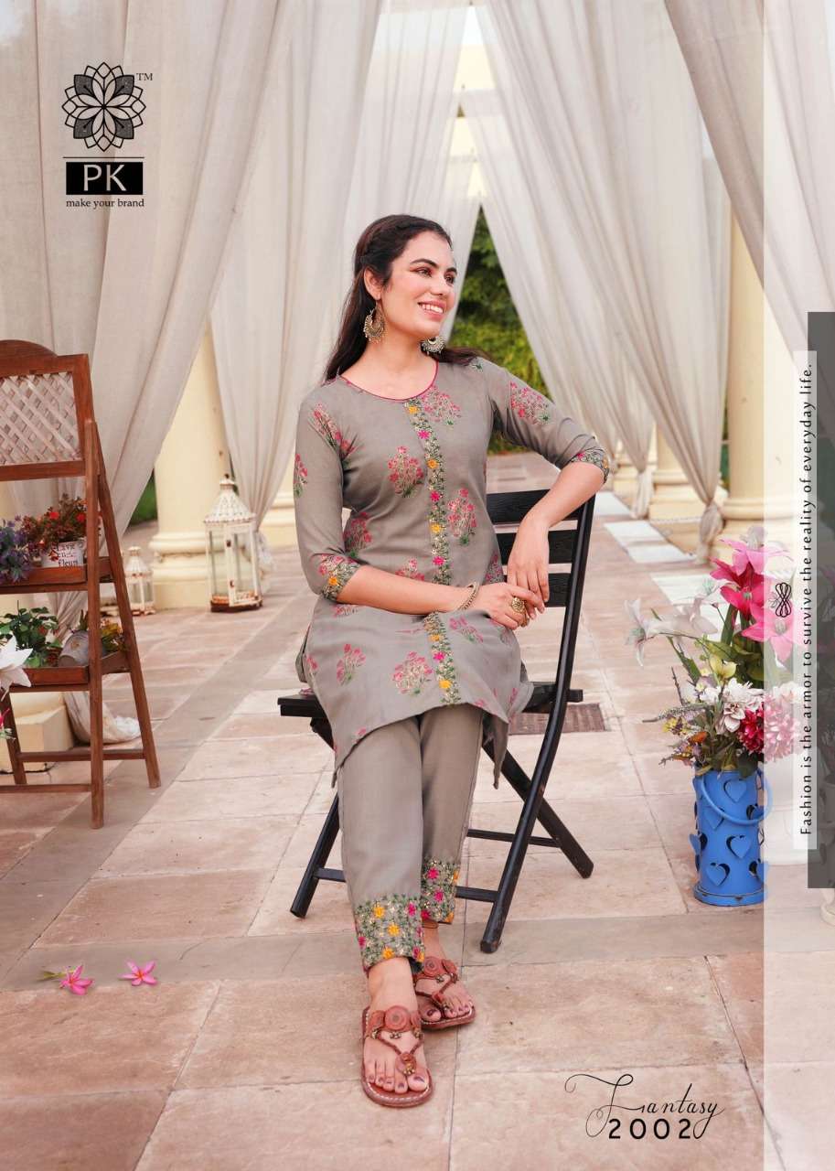 FASHION FANTASY VOL-2 BY PK 2001 TO 2008 SERIES BEAUTIFUL STYLISH FANCY COLORFUL CASUAL WEAR & ETHNIC WEAR HEAVY COTTON PRINT WITH WORK KURTIS WITH BOTTOM AT WHOLESALE PRICE