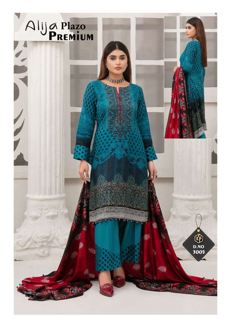ALIJA PLAZO PREMIUM VOL-3 BY KEVAL FAB 3001 TO 3006 SERIES BEAUTIFUL SUITS COLORFUL STYLISH FANCY CASUAL WEAR & ETHNIC WEAR HEAVY COTTON PRINT DRESSES AT WHOLESALE PRICE