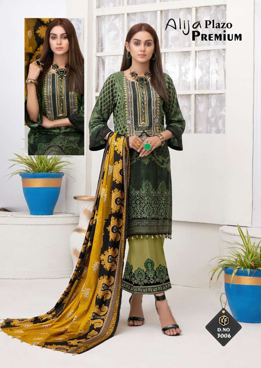 ALIJA PLAZO PREMIUM VOL-3 BY KEVAL FAB 3001 TO 3006 SERIES BEAUTIFUL SUITS COLORFUL STYLISH FANCY CASUAL WEAR & ETHNIC WEAR HEAVY COTTON PRINT DRESSES AT WHOLESALE PRICE