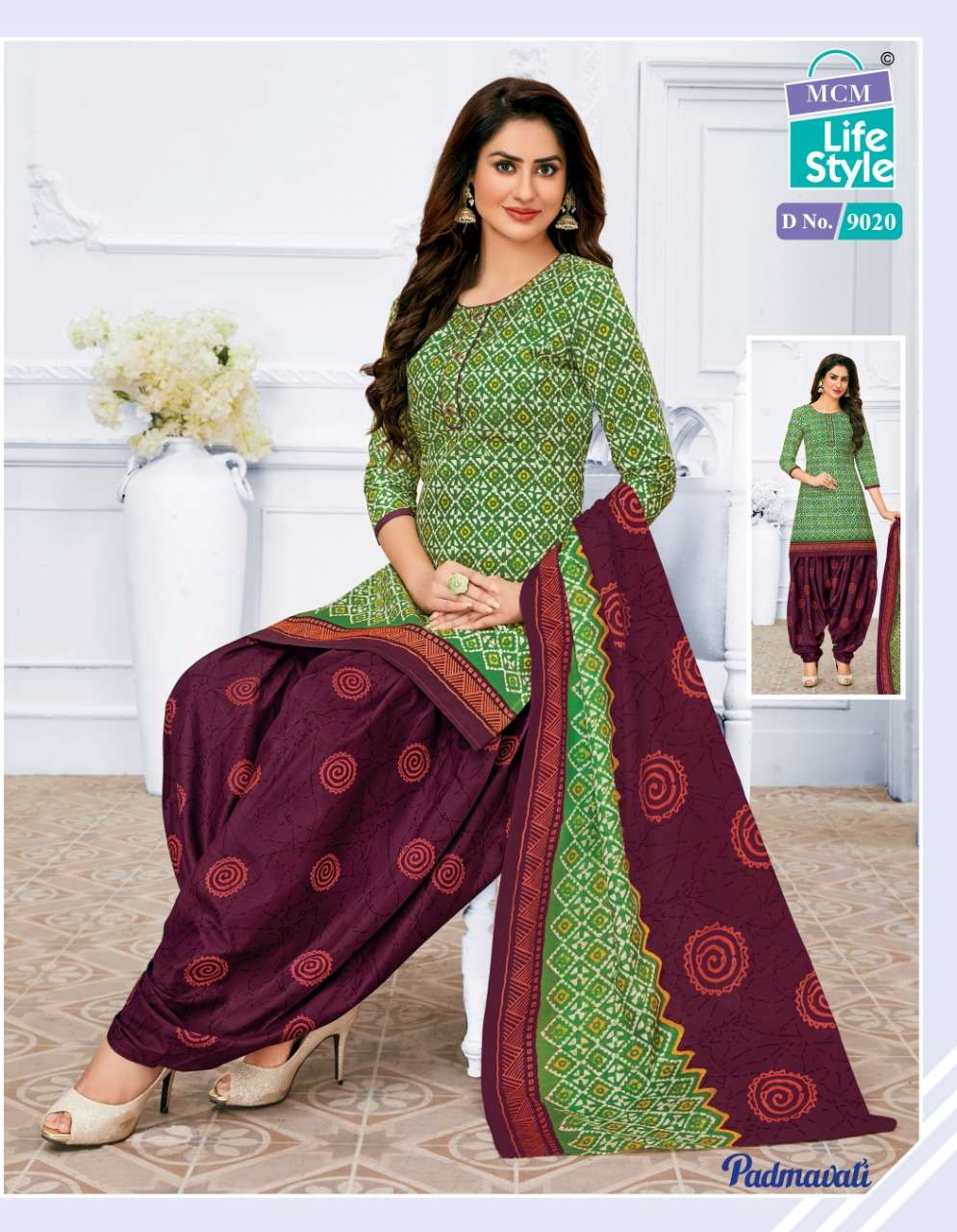 PADMAWATI VOL-2 BY MCM LIFESTYLE 9018 TO 9032 SERIES BEAUTIFUL SUITS COLORFUL STYLISH FANCY CASUAL WEAR & ETHNIC WEAR BANDHANI PRINT DRESSES AT WHOLESALE PRICE