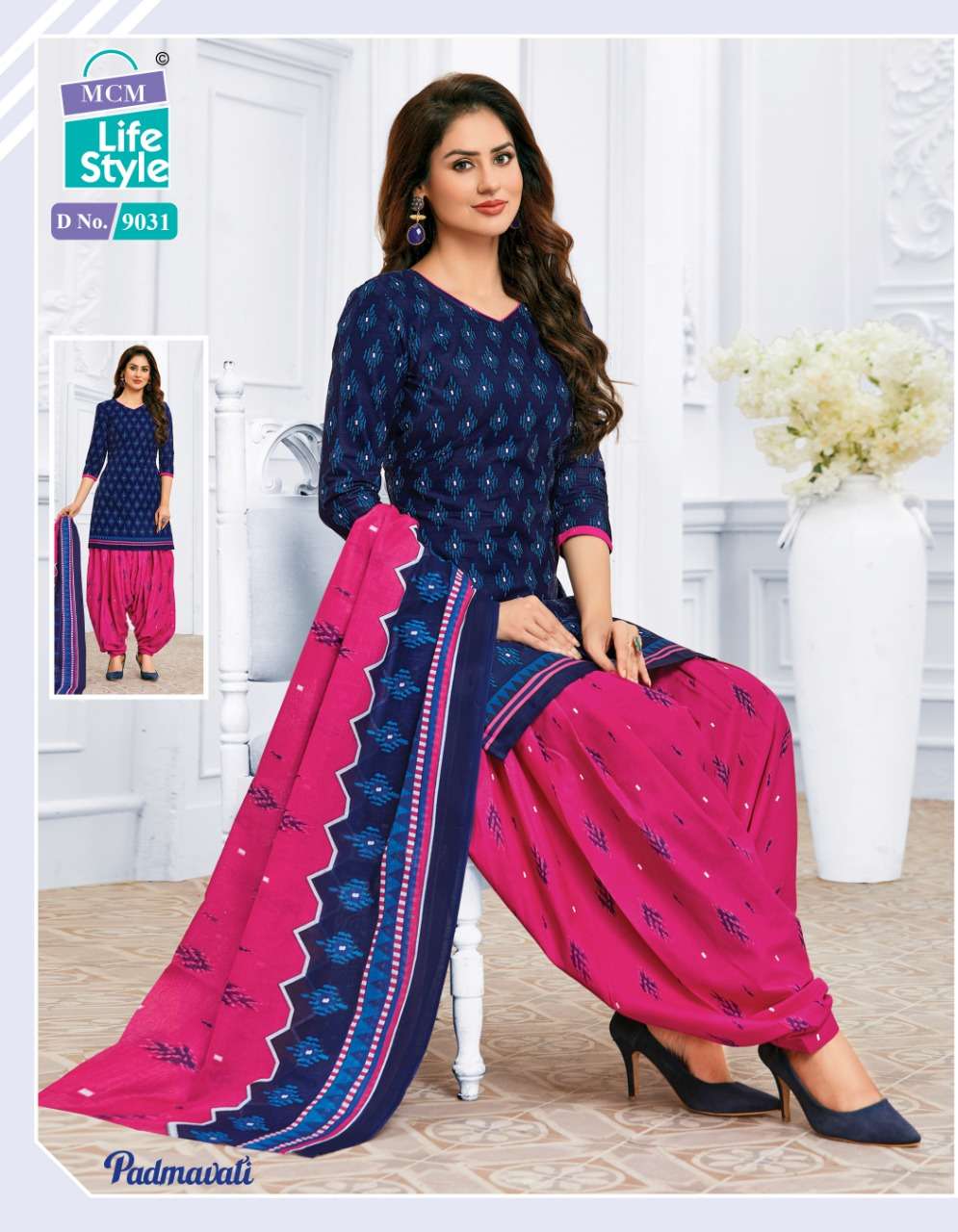 PADMAWATI VOL-2 BY MCM LIFESTYLE 9018 TO 9032 SERIES BEAUTIFUL SUITS COLORFUL STYLISH FANCY CASUAL WEAR & ETHNIC WEAR BANDHANI PRINT DRESSES AT WHOLESALE PRICE