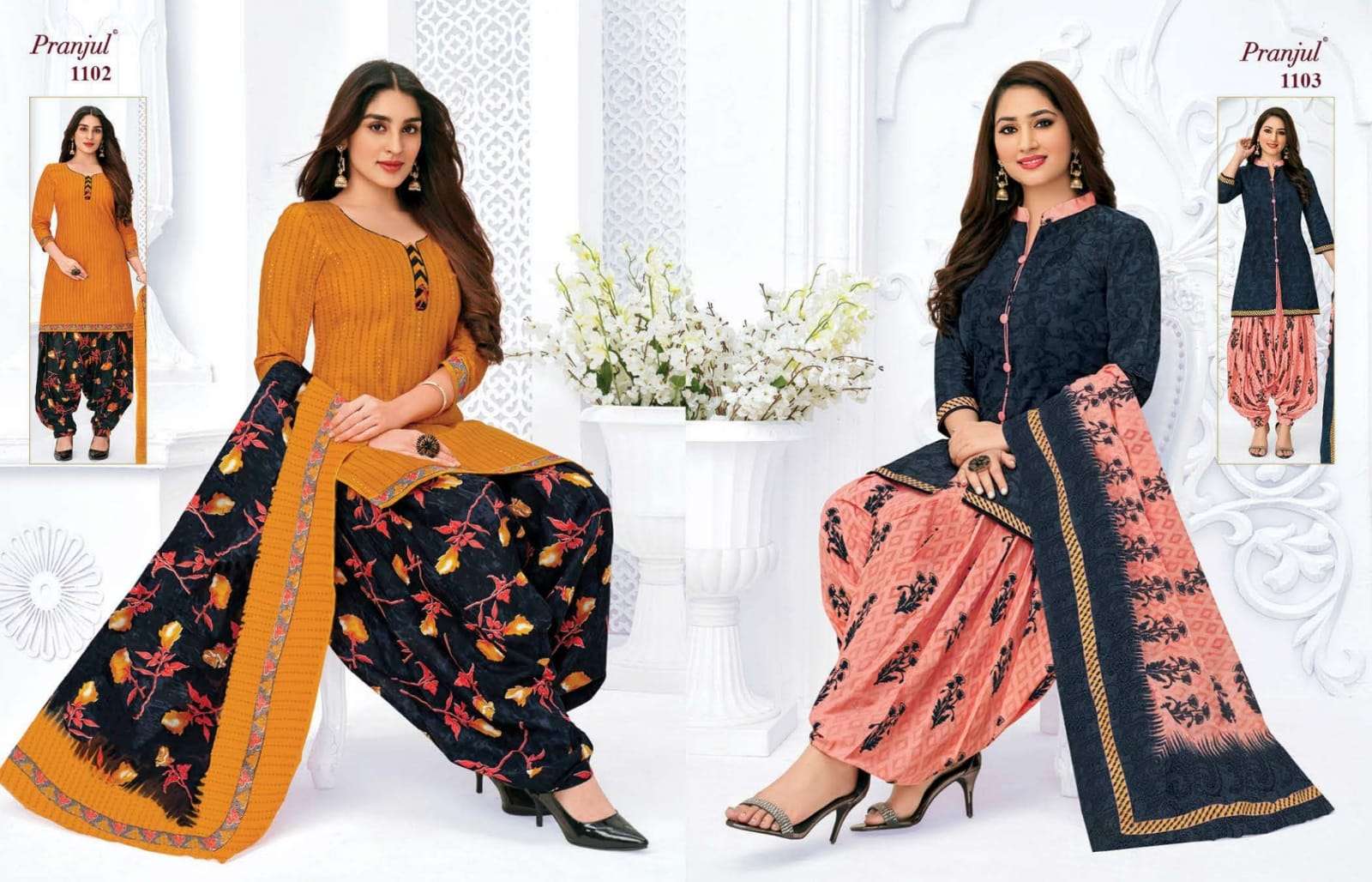 PRIYANKA VOL-11 BY PRANJUL 1101 TO 1136 SERIES BEAUTIFUL SUITS STYLISH FANCY COLORFUL CASUAL WEAR & ETHNIC WEAR PURE COTTON PRINTED DRESSES AT WHOLESALE PRICE