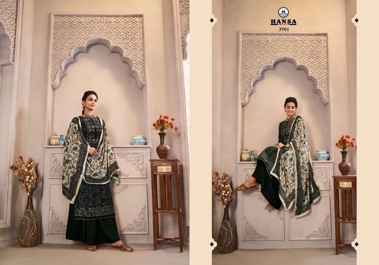 HUSNA ARA PANKHUDI BY HANSA PRINTS 3901 TO 3906 SERIES BEAUTIFUL STYLISH PAKISATNI SUITS FANCY COLORFUL CASUAL WEAR & ETHNIC WEAR & READY TO WEAR VELVET DIGITAL PRINT WITH ARI WORK DRESSES AT WHOLESALE PRICE