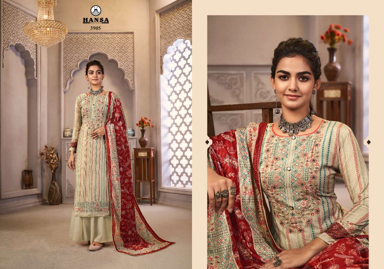 HUSNA ARA PANKHUDI BY HANSA PRINTS 3901 TO 3906 SERIES BEAUTIFUL STYLISH PAKISATNI SUITS FANCY COLORFUL CASUAL WEAR & ETHNIC WEAR & READY TO WEAR VELVET DIGITAL PRINT WITH ARI WORK DRESSES AT WHOLESALE PRICE