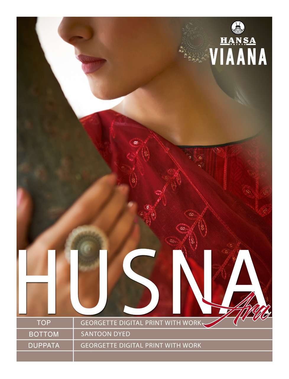 HUSNA ARA VIAANA BY HANSA PRINTS 4501 TO 4506 SERIES BEAUTIFUL STYLISH PAKISATNI SUITS FANCY COLORFUL CASUAL WEAR & ETHNIC WEAR & READY TO WEAR GEORGETTE DIGITAL PRINT WITH ARI WORK DRESSES AT WHOLESALE PRICE