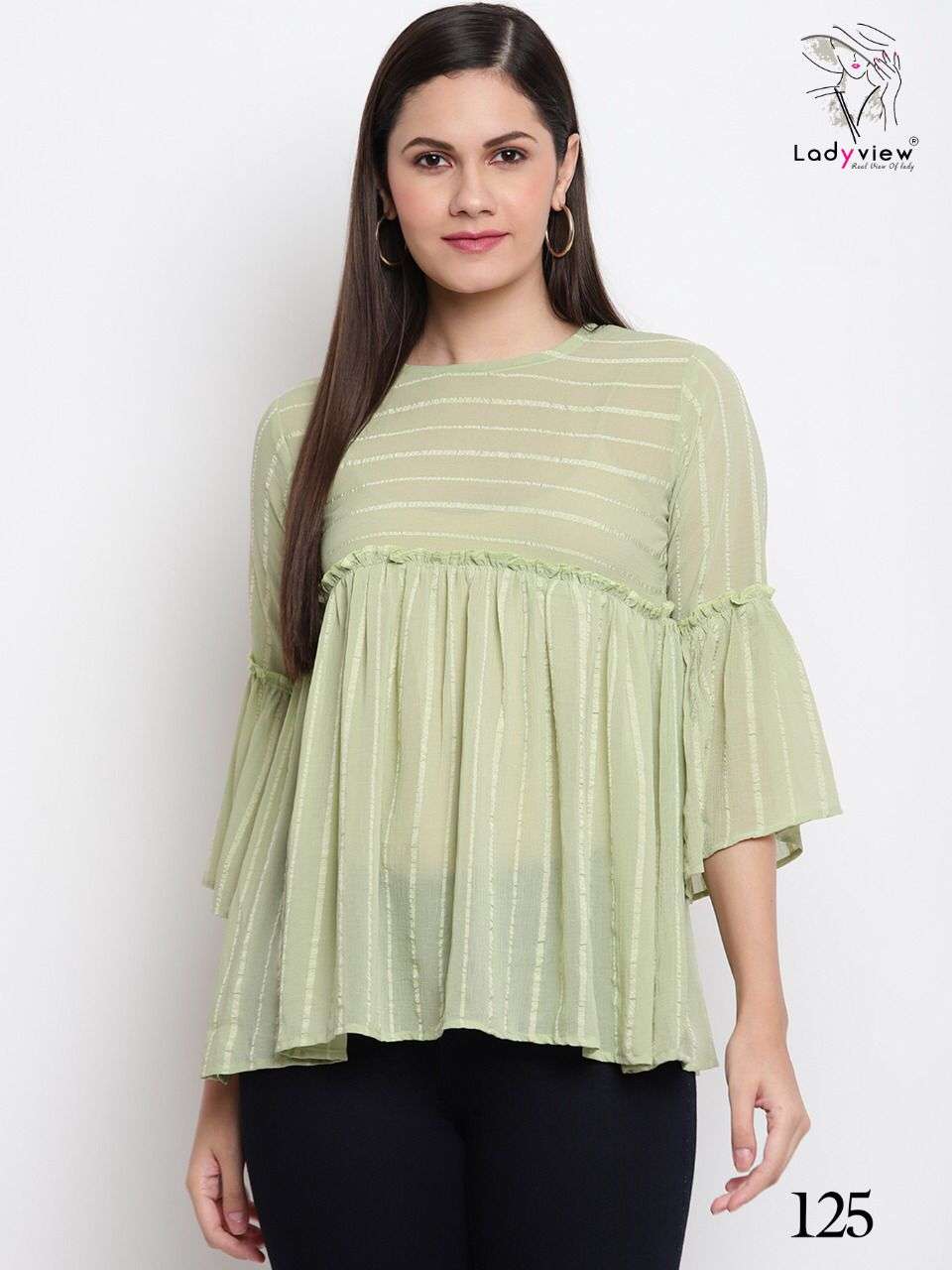 WESTO VOL-1 BY LADY VIEW 124 TO 127 SERIES DESIGNER STYLISH FANCY COLORFUL BEAUTIFUL PARTY WEAR & ETHNIC WEAR COLLECTION PREMIUM GEORGETTE TOPS AT WHOLESALE PRICE