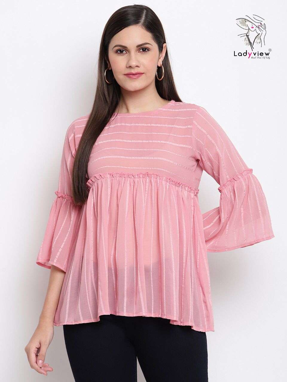 WESTO VOL-1 BY LADY VIEW 124 TO 127 SERIES DESIGNER STYLISH FANCY COLORFUL BEAUTIFUL PARTY WEAR & ETHNIC WEAR COLLECTION PREMIUM GEORGETTE TOPS AT WHOLESALE PRICE
