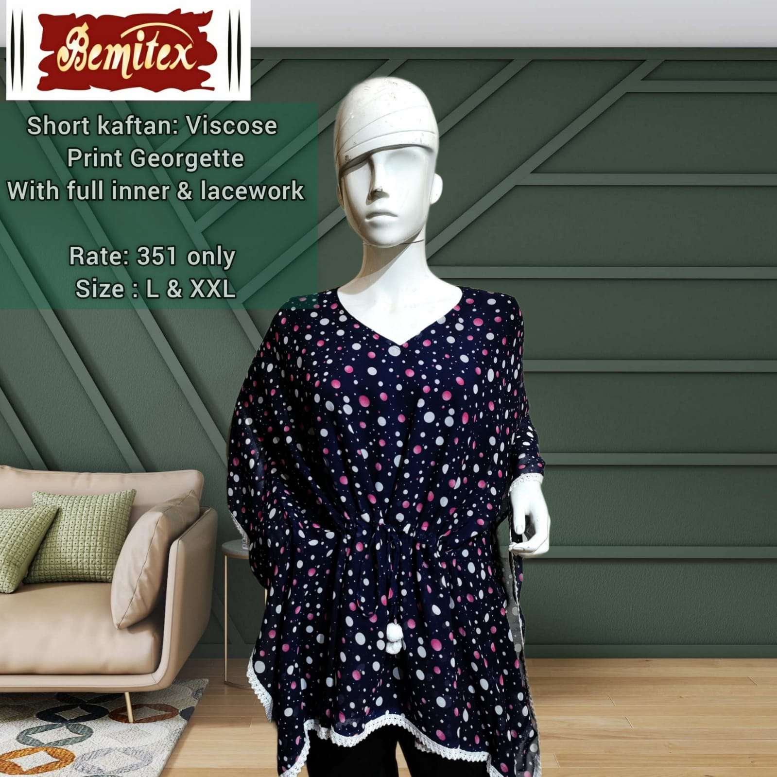 SHORT KAFTAAN VOL-2 BY BEMITEX 201 TO 204 SERIES BEAUTIFUL STYLISH FANCY COLORFUL CASUAL WEAR & ETHNIC WEAR VISCOSE GEORGETTE PRINT TOPS AT WHOLESALE PRICE