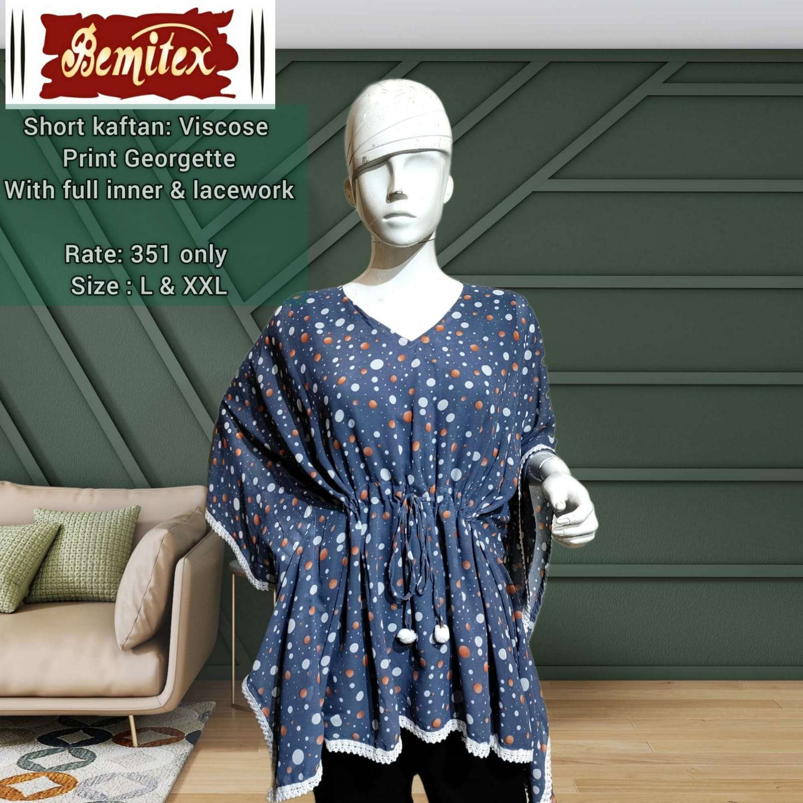SHORT KAFTAAN VOL-2 BY BEMITEX 201 TO 204 SERIES BEAUTIFUL STYLISH FANCY COLORFUL CASUAL WEAR & ETHNIC WEAR VISCOSE GEORGETTE PRINT TOPS AT WHOLESALE PRICE