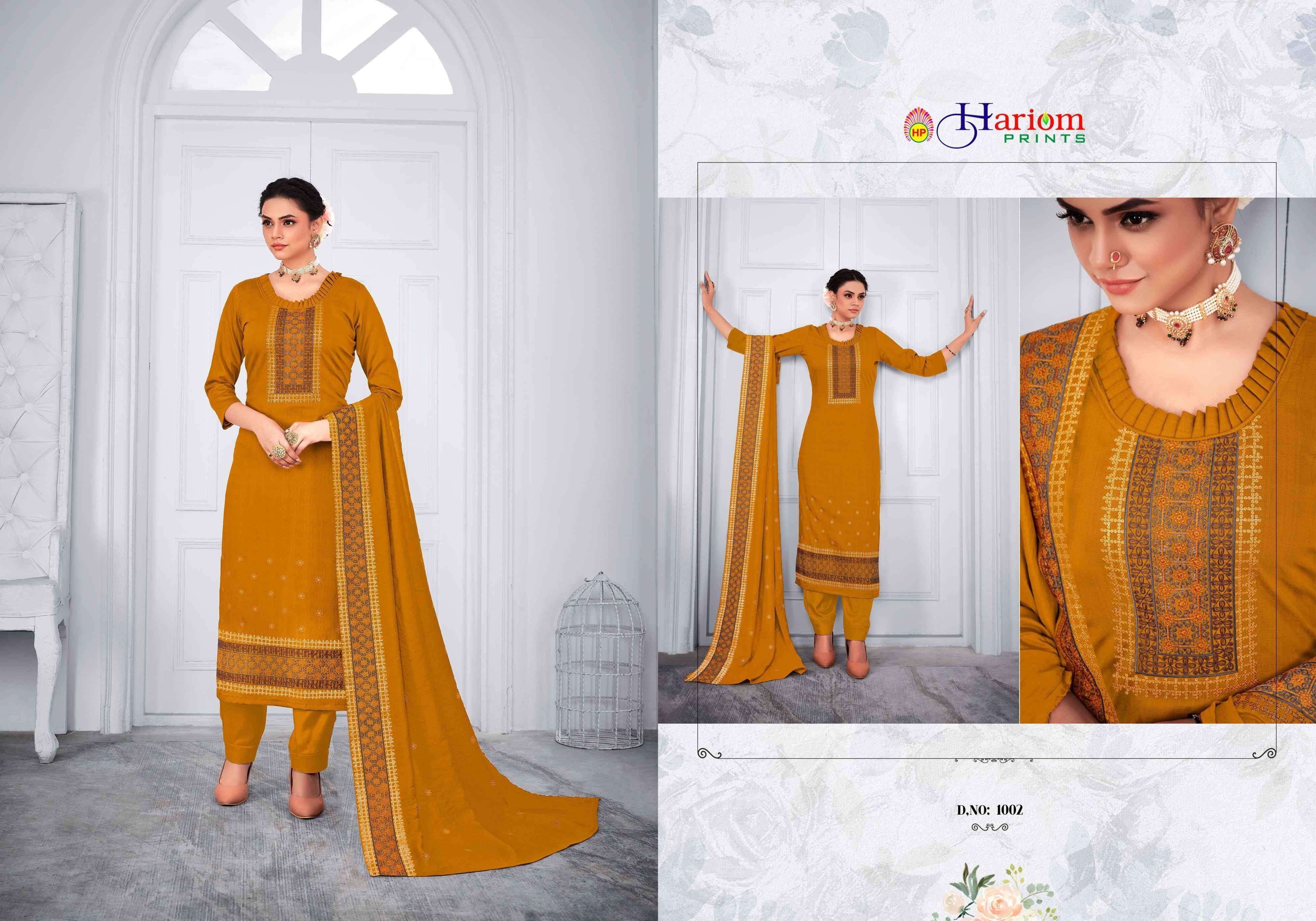 ZAHAK BY HARIOM PRINTS 1001 TO 1006 SERIES BEAUTIFUL STYLISH SUITS FANCY COLORFUL CASUAL WEAR & ETHNIC WEAR & READY TO WEAR SOFT SATIN DRESSES AT WHOLESALE PRICE