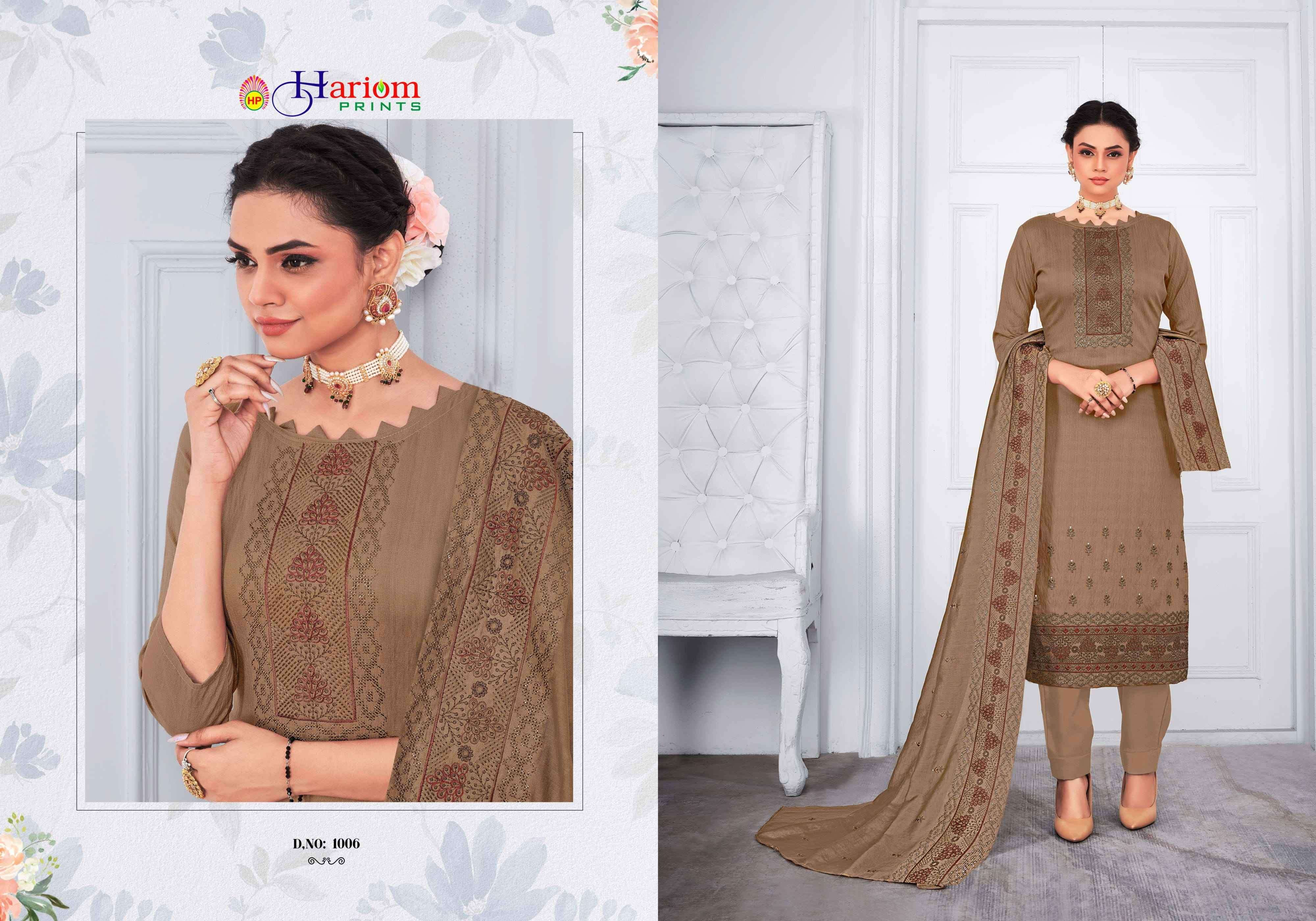 ZAHAK BY HARIOM PRINTS 1001 TO 1006 SERIES BEAUTIFUL STYLISH SUITS FANCY COLORFUL CASUAL WEAR & ETHNIC WEAR & READY TO WEAR SOFT SATIN DRESSES AT WHOLESALE PRICE
