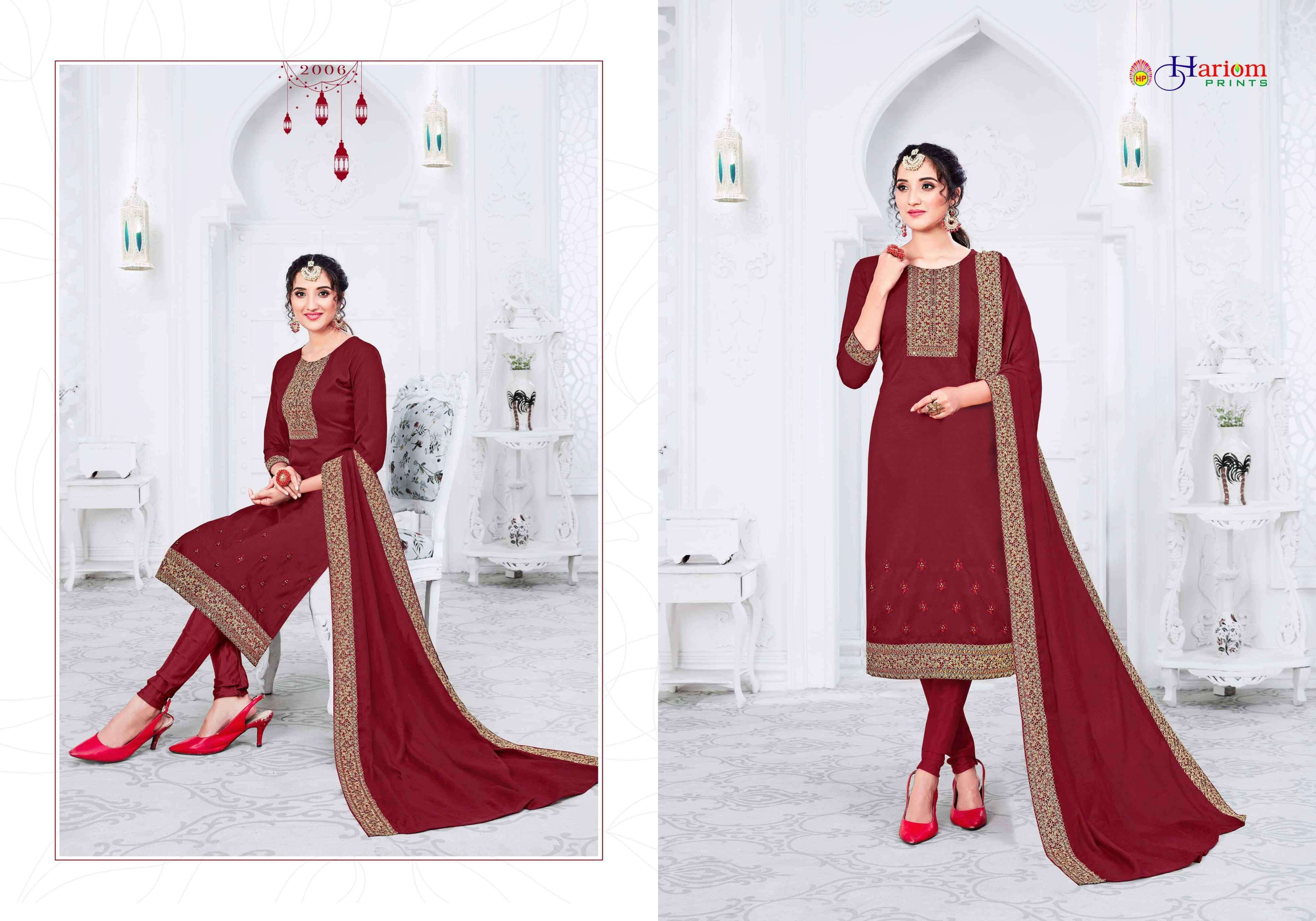 REHNUMA BY HARIOM PRINTS 2001 TO 2006 SERIES BEAUTIFUL STYLISH SUITS FANCY COLORFUL CASUAL WEAR & ETHNIC WEAR & READY TO WEAR SOFT VISCOSE SLUB DRESSES AT WHOLESALE PRICE
