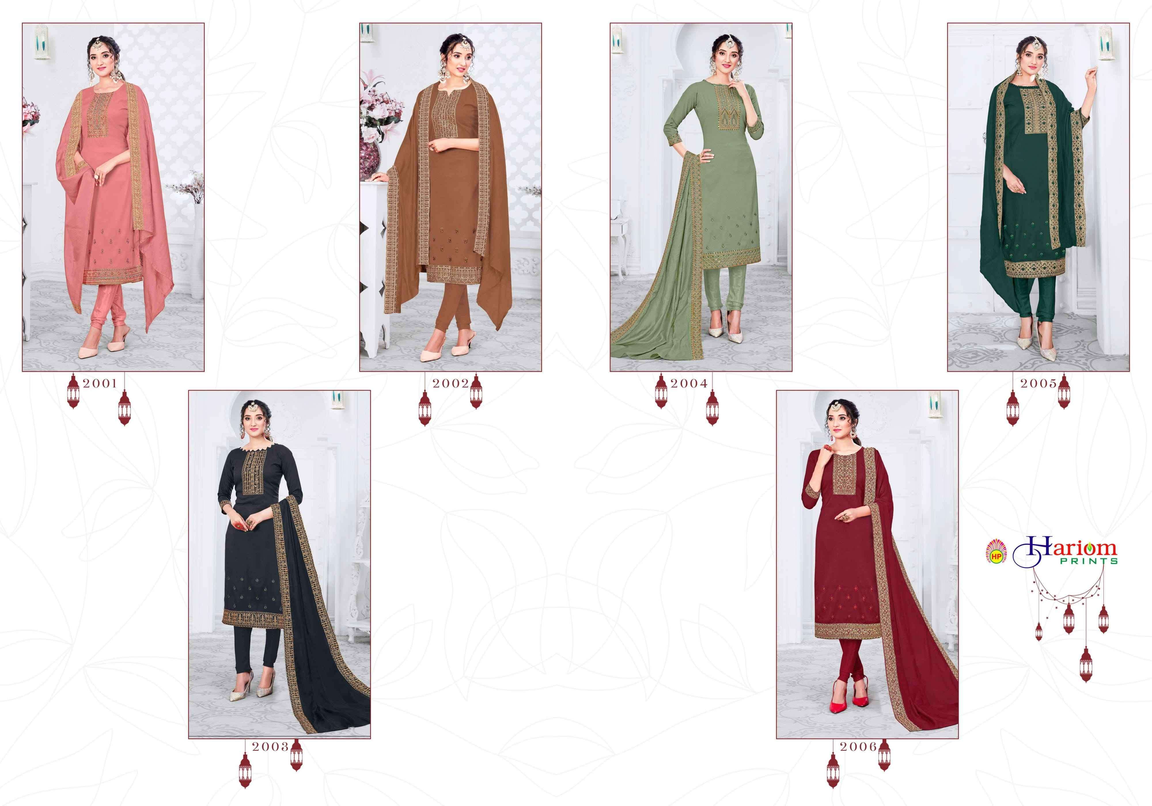 REHNUMA BY HARIOM PRINTS 2001 TO 2006 SERIES BEAUTIFUL STYLISH SUITS FANCY COLORFUL CASUAL WEAR & ETHNIC WEAR & READY TO WEAR SOFT VISCOSE SLUB DRESSES AT WHOLESALE PRICE