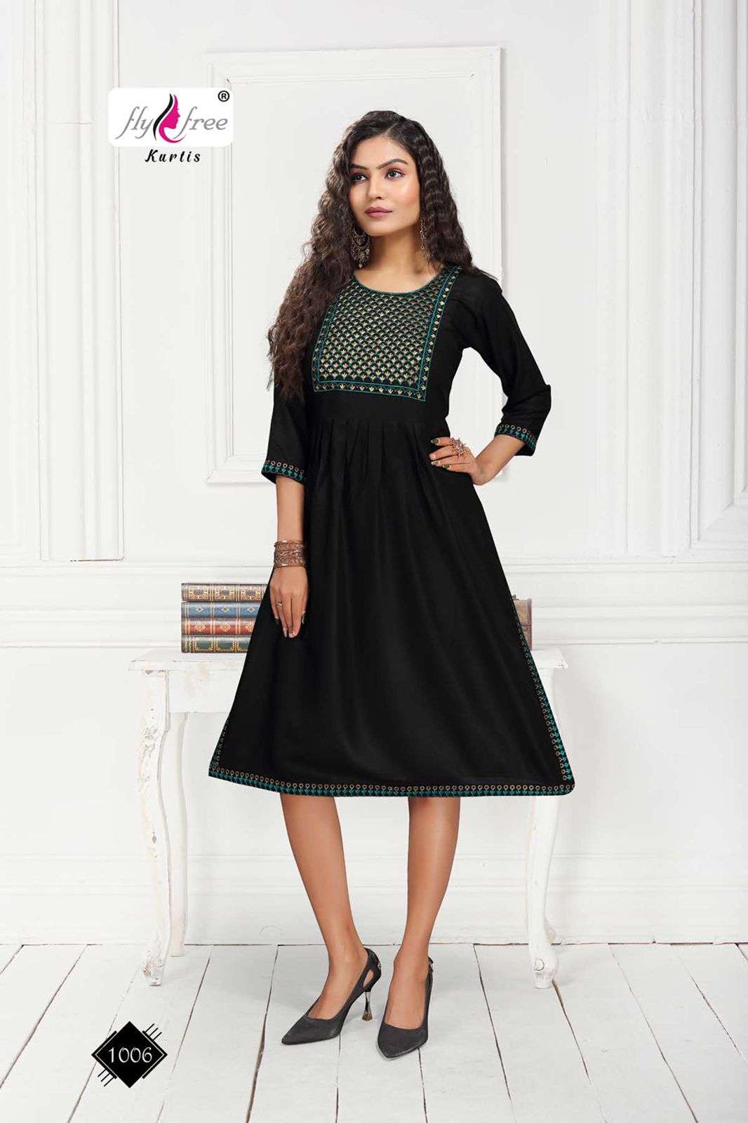 SHILP BY FLY FREE 1001 TO 1008 SERIES DESIGNER STYLISH FANCY COLORFUL BEAUTIFUL PARTY WEAR & ETHNIC WEAR COLLECTION RAYON EMBROIDERY KURTIS AT WHOLESALE PRICE