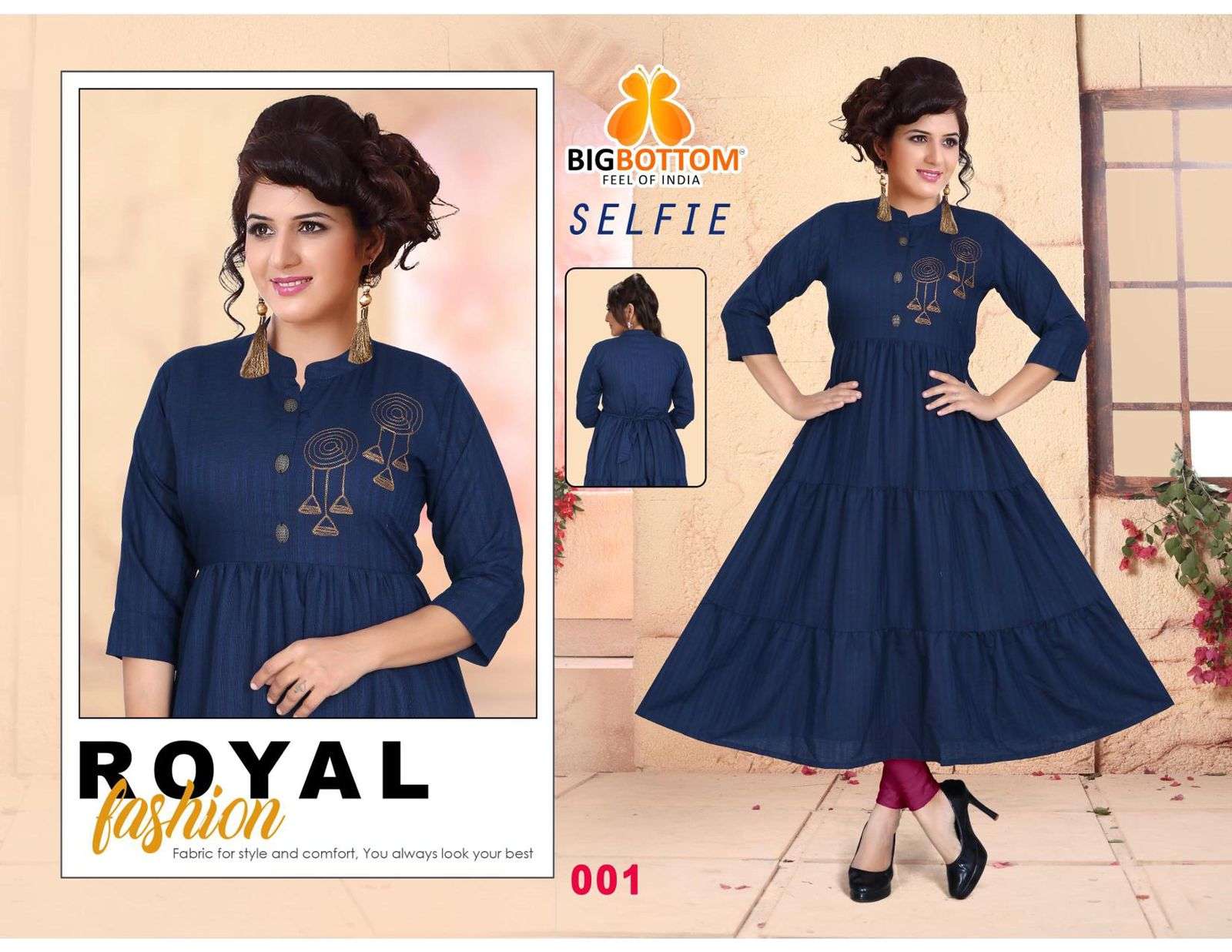 SELFIE BY BIG BOTTOM 001 TO 006 SERIES BEAUTIFUL STYLISH FANCY COLORFUL CASUAL WEAR & ETHNIC WEAR RAYON WITH WORK GOWNS AT WHOLESALE PRICE