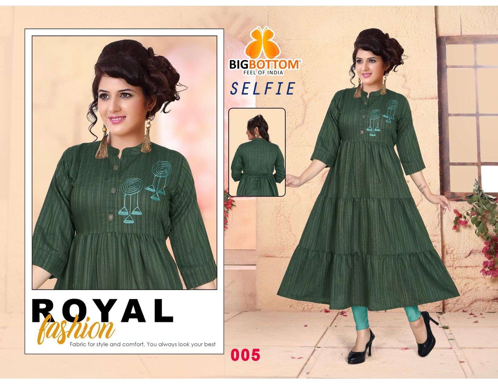 SELFIE BY BIG BOTTOM 001 TO 006 SERIES BEAUTIFUL STYLISH FANCY COLORFUL CASUAL WEAR & ETHNIC WEAR RAYON WITH WORK GOWNS AT WHOLESALE PRICE