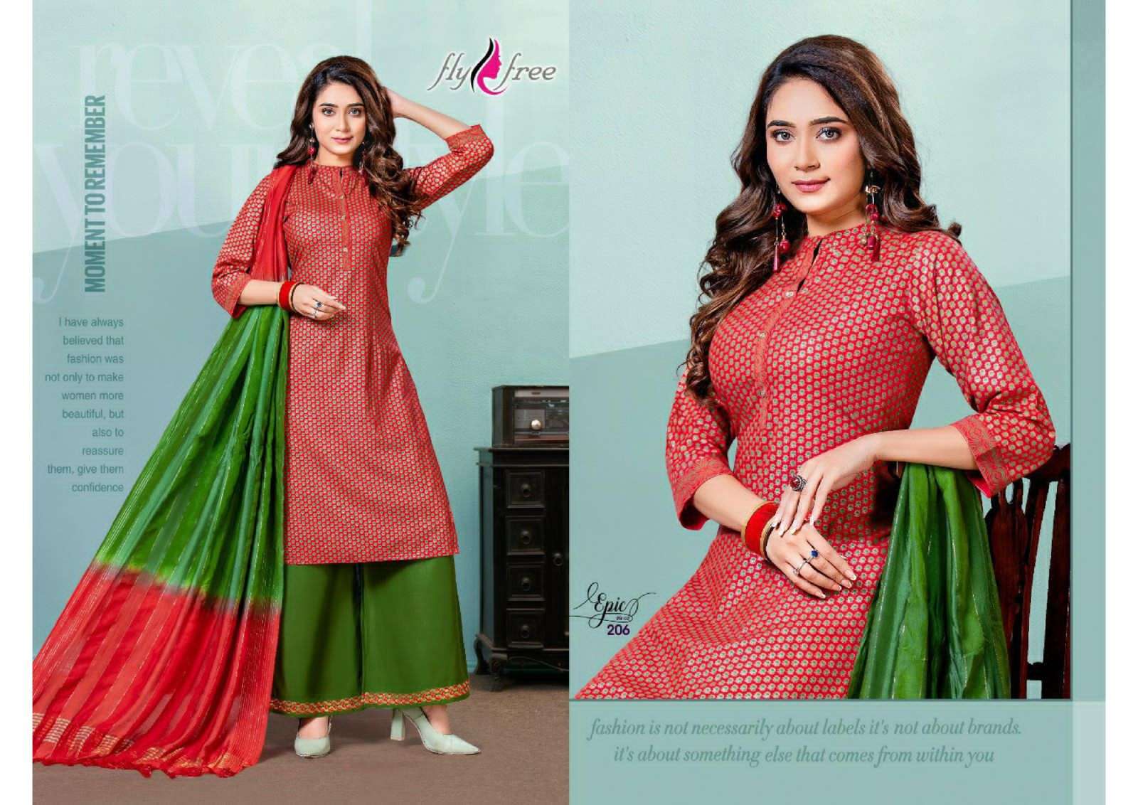 EPIC VOL-2 BY FLY FREE 201 TO 206 SERIES BEAUTIFUL SUITS COLORFUL STYLISH FANCY CASUAL WEAR & ETHNIC WEAR RAYON PRINT DRESSES AT WHOLESALE PRICE