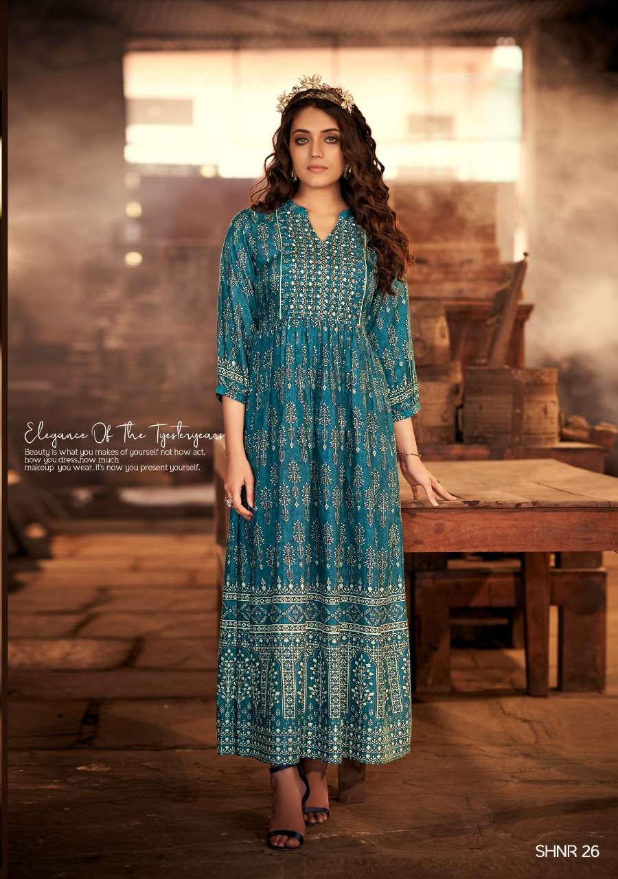 NOOR COLLECTION BY SHICHI 25 TO 30 SERIES BEAUTIFUL STYLISH FANCY COLORFUL CASUAL WEAR & ETHNIC WEAR MUSLIN DIGITAL PRINT GOWNS AT WHOLESALE PRICE