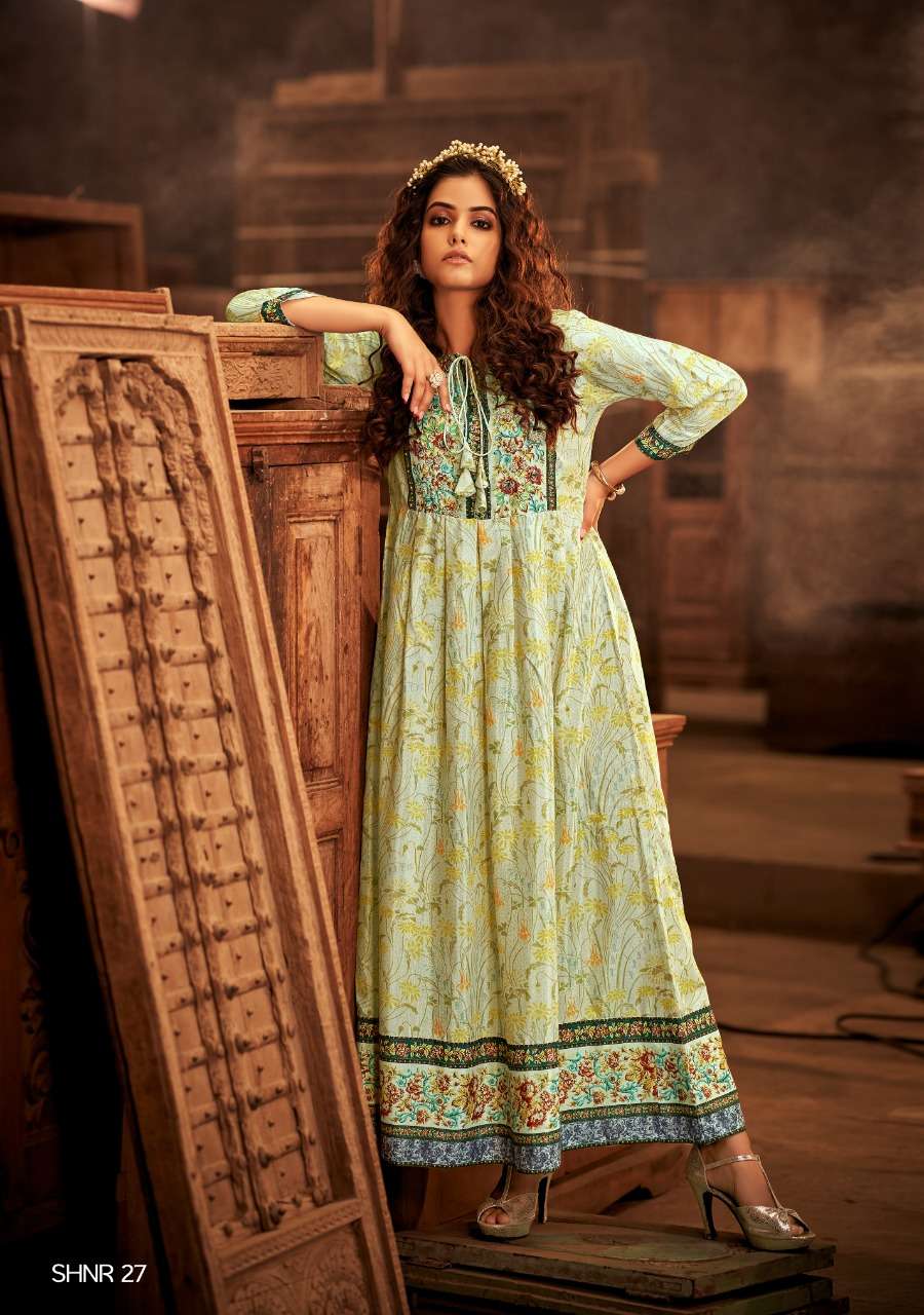 NOOR COLLECTION BY SHICHI 25 TO 30 SERIES BEAUTIFUL STYLISH FANCY COLORFUL CASUAL WEAR & ETHNIC WEAR MUSLIN DIGITAL PRINT GOWNS AT WHOLESALE PRICE