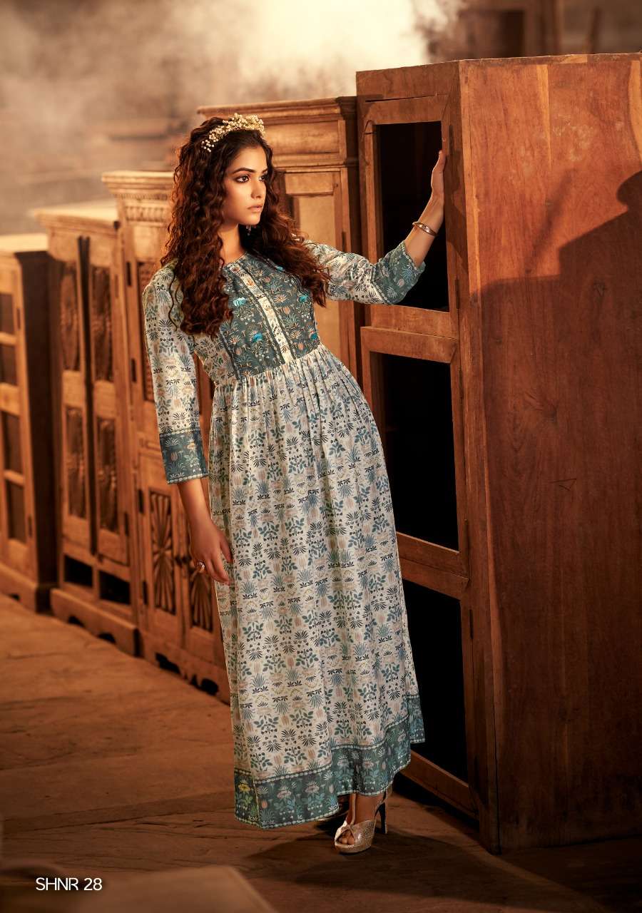 NOOR COLLECTION BY SHICHI 25 TO 30 SERIES BEAUTIFUL STYLISH FANCY COLORFUL CASUAL WEAR & ETHNIC WEAR MUSLIN DIGITAL PRINT GOWNS AT WHOLESALE PRICE