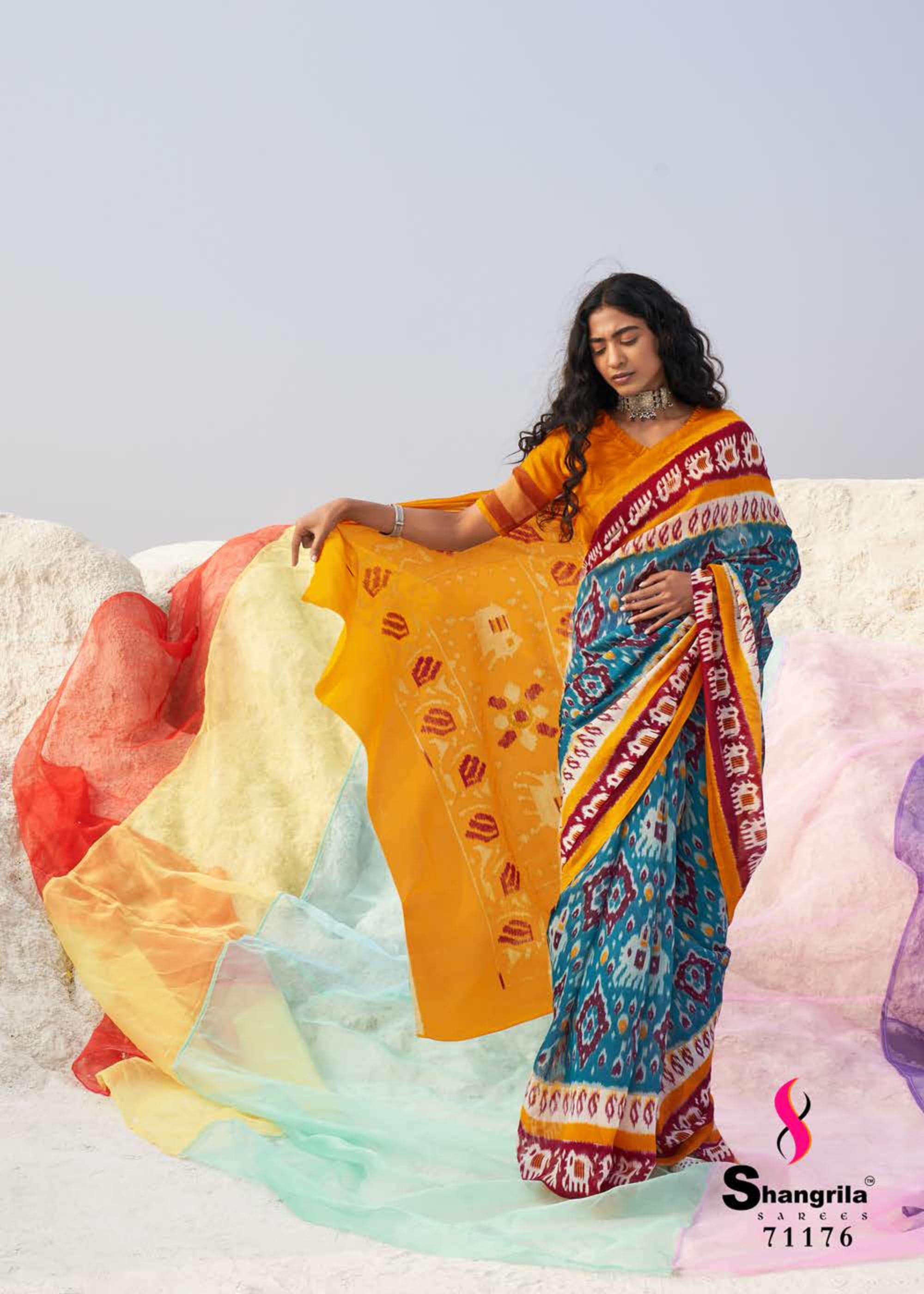 MULMUL COTTON VOL-2 BY SHANGRILA 71171 TO 71182 SERIES INDIAN TRADITIONAL WEAR COLLECTION BEAUTIFUL STYLISH FANCY COLORFUL PARTY WEAR & OCCASIONAL WEAR COTTON PRINTED SAREES AT WHOLESALE PRICE