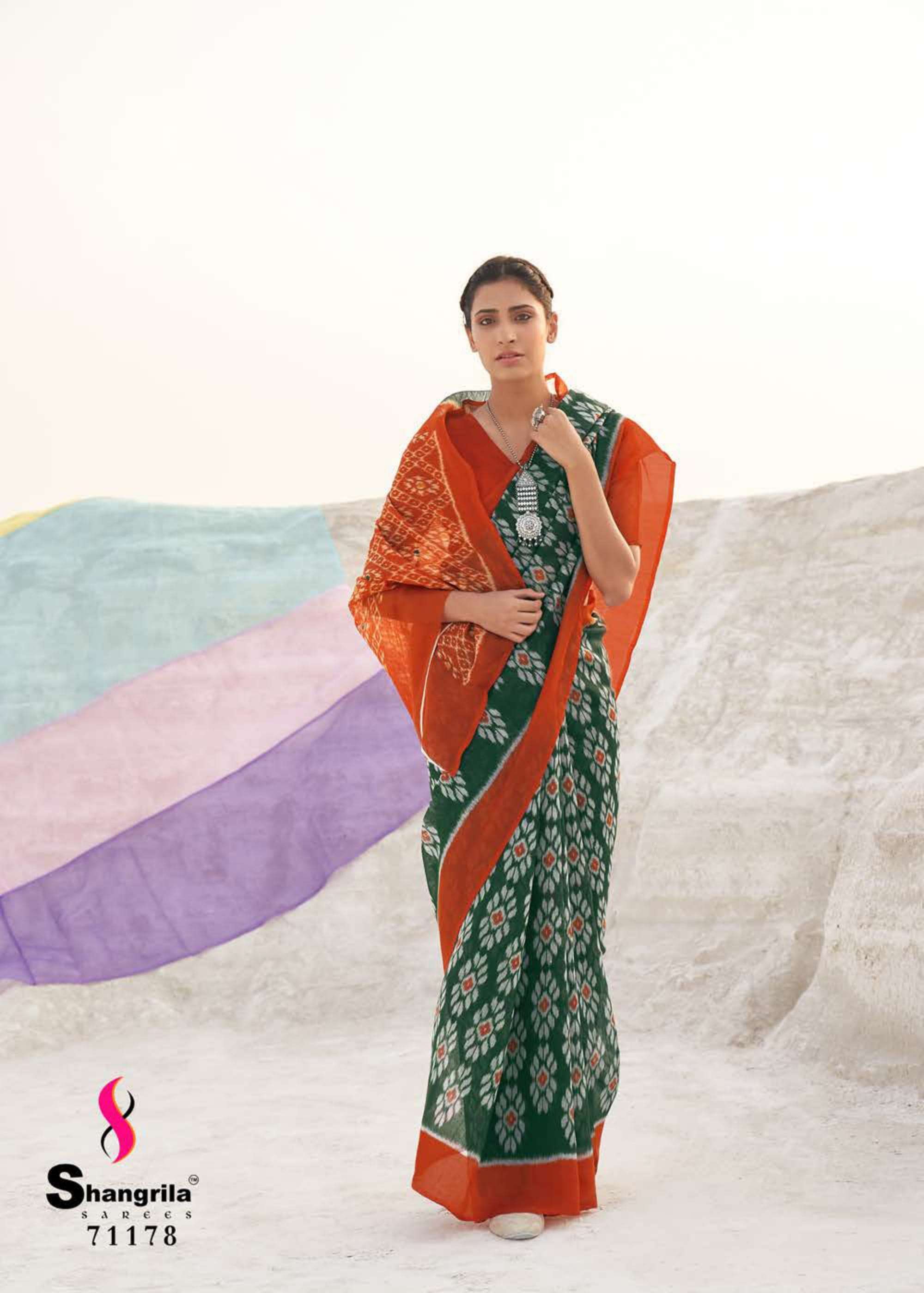 MULMUL COTTON VOL-2 BY SHANGRILA 71171 TO 71182 SERIES INDIAN TRADITIONAL WEAR COLLECTION BEAUTIFUL STYLISH FANCY COLORFUL PARTY WEAR & OCCASIONAL WEAR COTTON PRINTED SAREES AT WHOLESALE PRICE