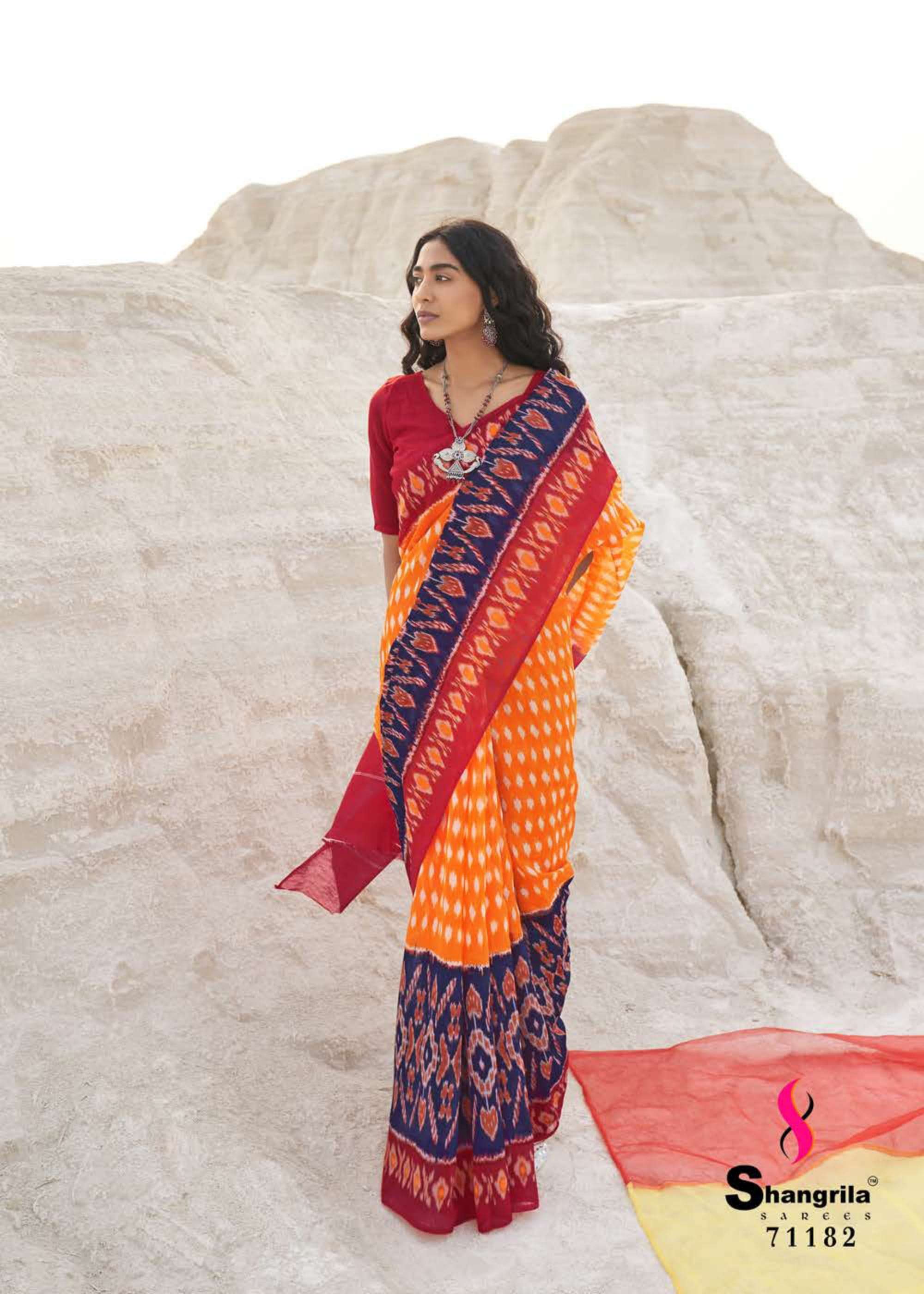MULMUL COTTON VOL-2 BY SHANGRILA 71171 TO 71182 SERIES INDIAN TRADITIONAL WEAR COLLECTION BEAUTIFUL STYLISH FANCY COLORFUL PARTY WEAR & OCCASIONAL WEAR COTTON PRINTED SAREES AT WHOLESALE PRICE