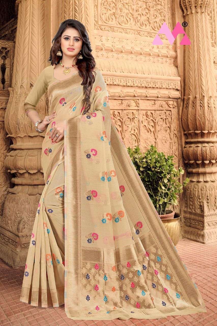 RAJA VOL-2 BY VAIRAGEE 201 TO 206 SERIES INDIAN TRADITIONAL WEAR COLLECTION BEAUTIFUL STYLISH FANCY COLORFUL PARTY WEAR & OCCASIONAL WEAR CHANDERI COTTON SAREES AT WHOLESALE PRICE