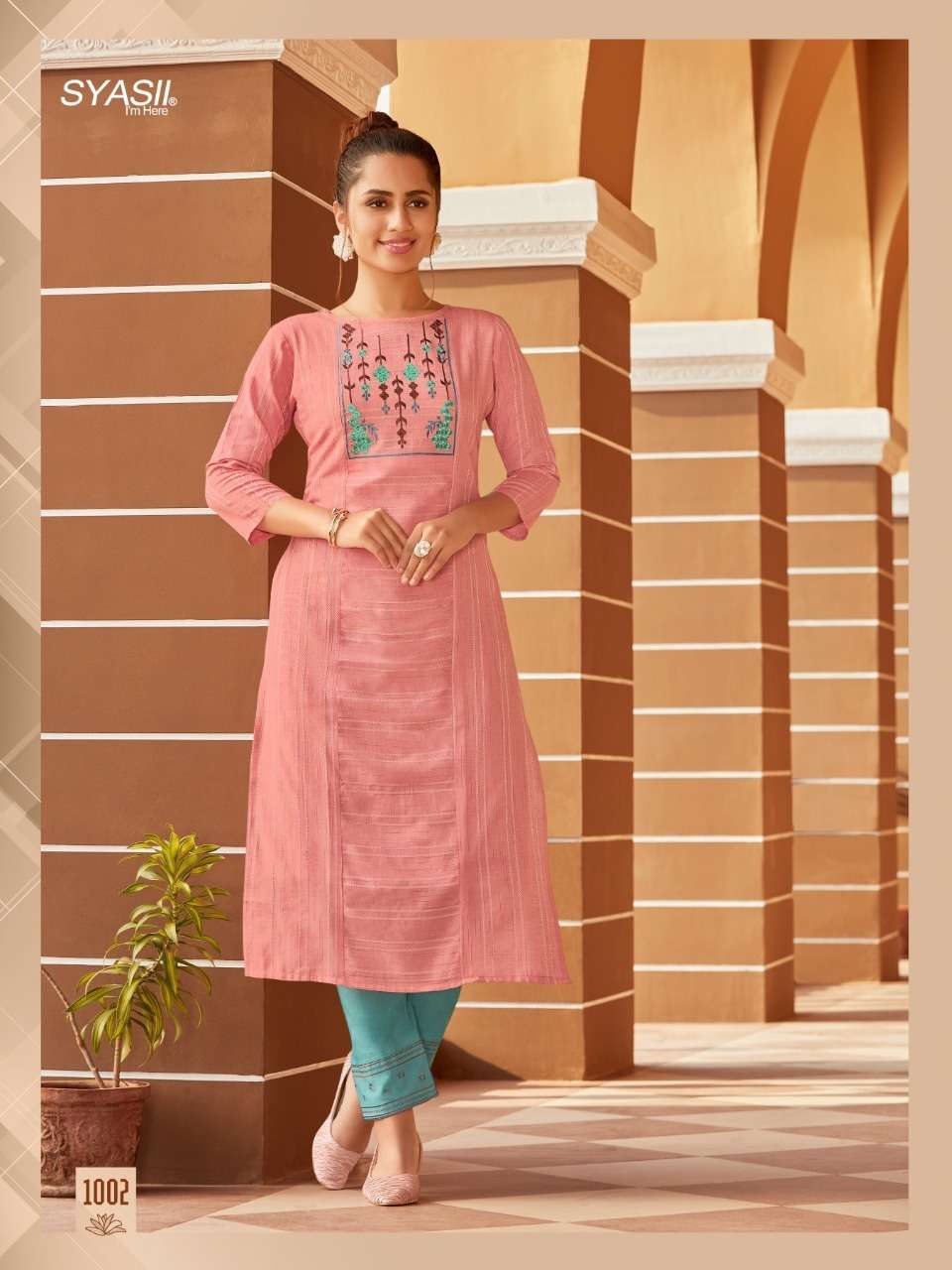 MATIC BY SYASII 1001 TO 1006 SERIES DESIGNER STYLISH FANCY COLORFUL BEAUTIFUL PARTY WEAR & ETHNIC WEAR COLLECTION PURE COTTON EMBROIDERY KURTIS AT WHOLESALE PRICE