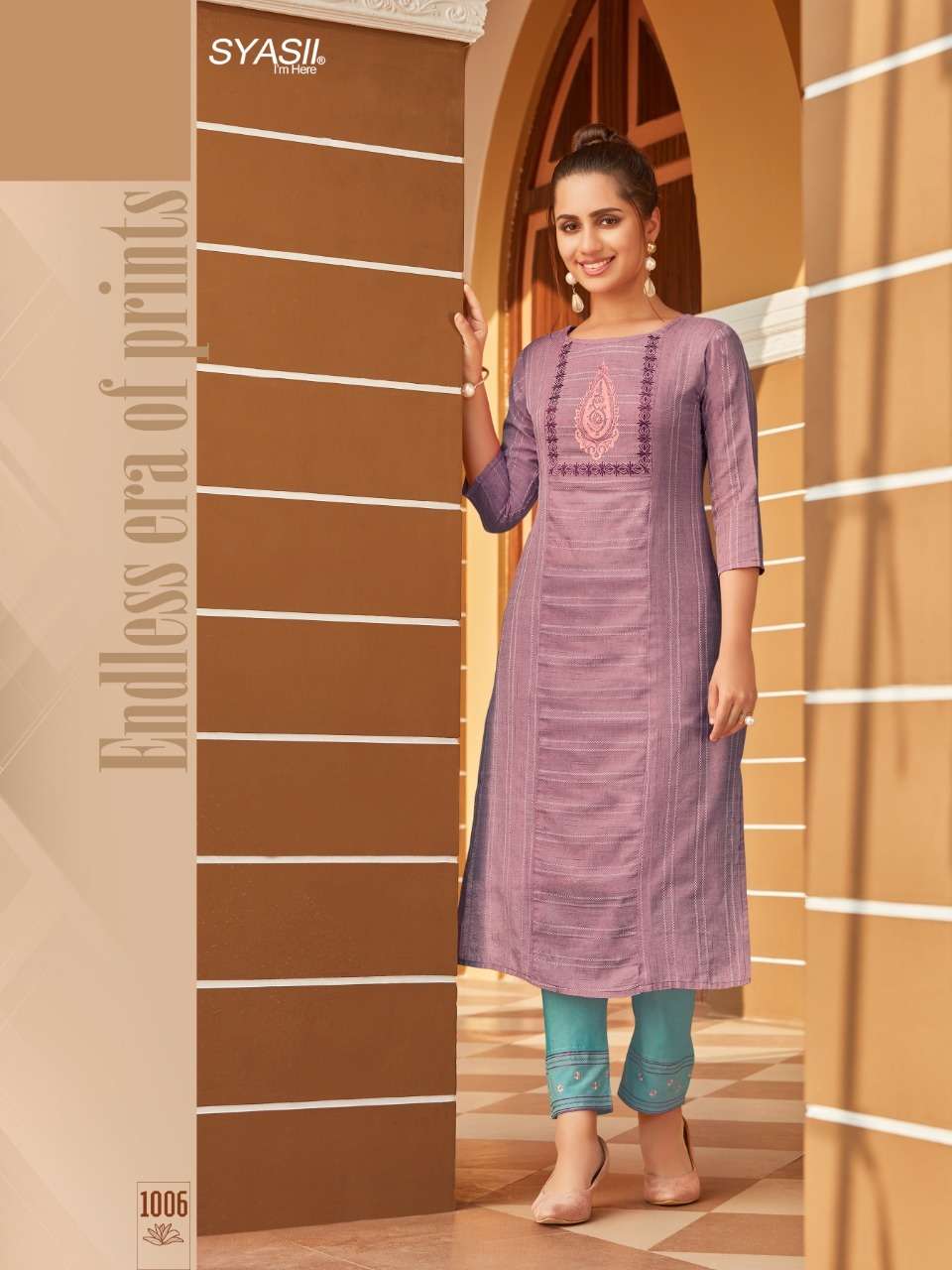 MATIC BY SYASII 1001 TO 1006 SERIES DESIGNER STYLISH FANCY COLORFUL BEAUTIFUL PARTY WEAR & ETHNIC WEAR COLLECTION PURE COTTON EMBROIDERY KURTIS AT WHOLESALE PRICE