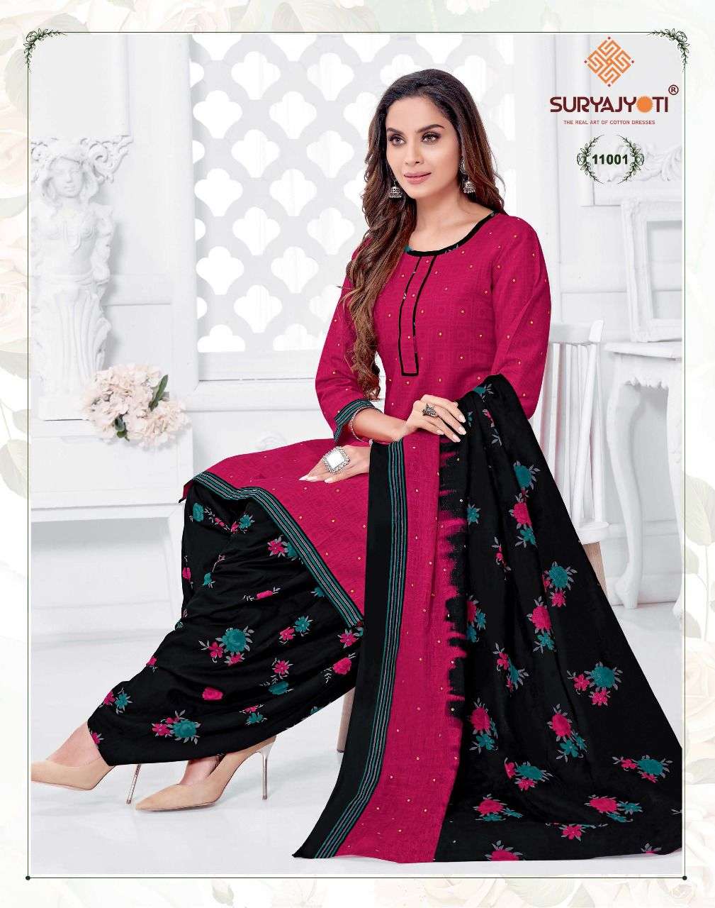 SUI DHAGA VOL-11 BY SURYAJYOTI 11001 TO 11030 SERIES BEAUTIFUL PATIYALA SUITS STYLISH FANCY COLORFUL PARTY WEAR & OCCASIONAL WEAR COTTON PRINT DRESSES AT WHOLESALE PRICE