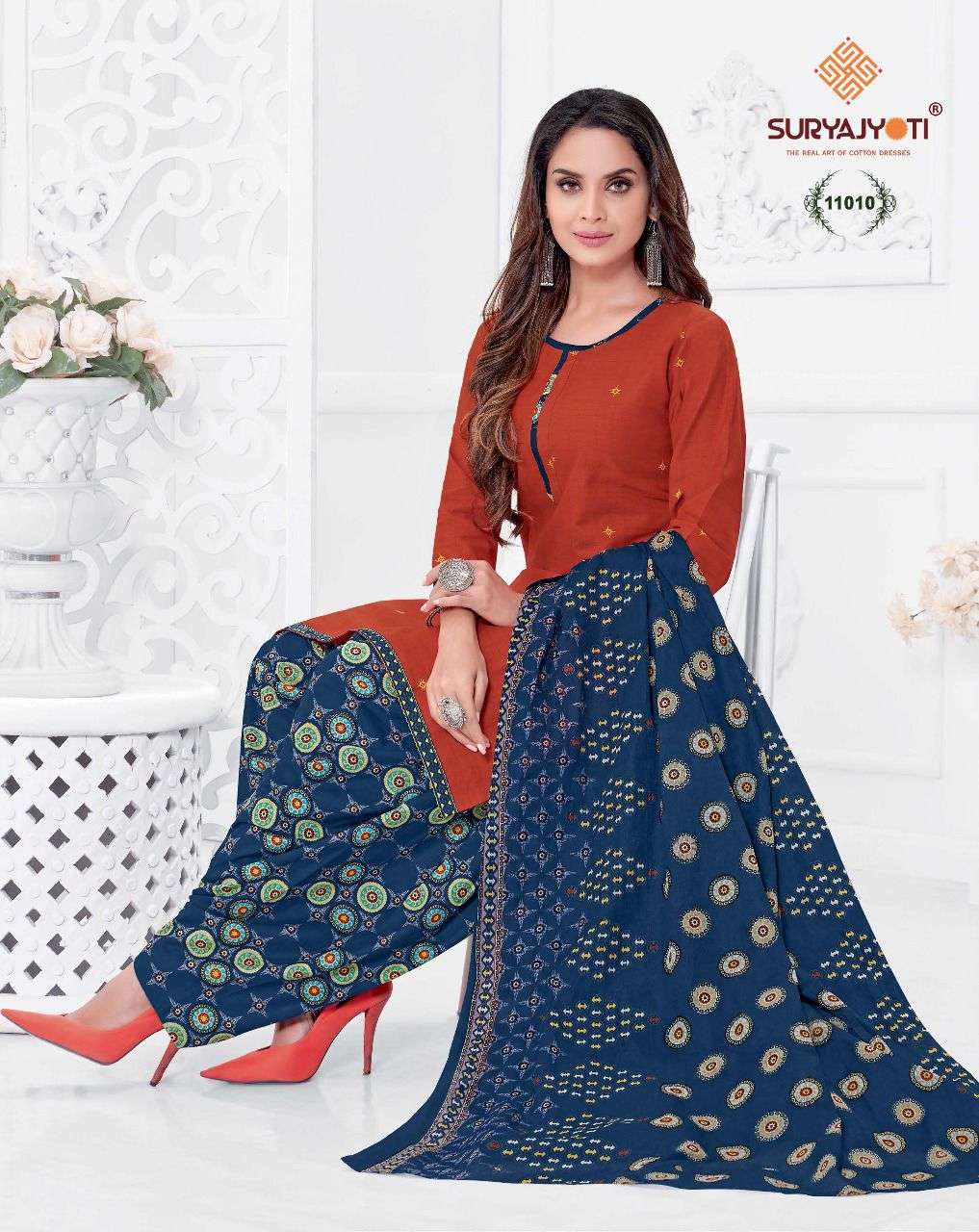SUI DHAGA VOL-11 BY SURYAJYOTI 11001 TO 11030 SERIES BEAUTIFUL PATIYALA SUITS STYLISH FANCY COLORFUL PARTY WEAR & OCCASIONAL WEAR COTTON PRINT DRESSES AT WHOLESALE PRICE