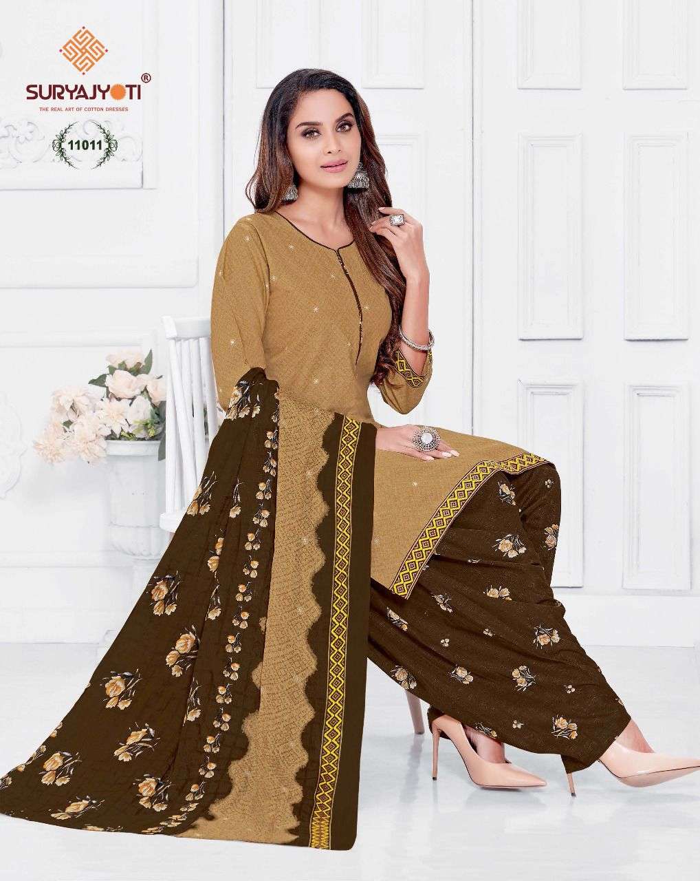 SUI DHAGA VOL-11 BY SURYAJYOTI 11001 TO 11030 SERIES BEAUTIFUL PATIYALA SUITS STYLISH FANCY COLORFUL PARTY WEAR & OCCASIONAL WEAR COTTON PRINT DRESSES AT WHOLESALE PRICE