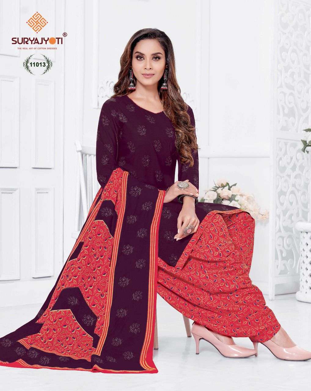 SUI DHAGA VOL-11 BY SURYAJYOTI 11001 TO 11030 SERIES BEAUTIFUL PATIYALA SUITS STYLISH FANCY COLORFUL PARTY WEAR & OCCASIONAL WEAR COTTON PRINT DRESSES AT WHOLESALE PRICE