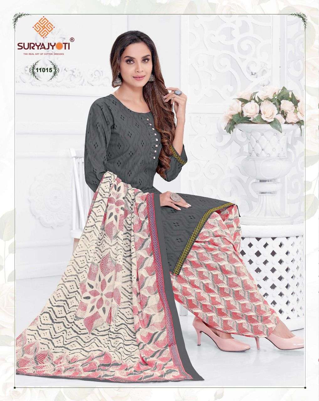 SUI DHAGA VOL-11 BY SURYAJYOTI 11001 TO 11030 SERIES BEAUTIFUL PATIYALA SUITS STYLISH FANCY COLORFUL PARTY WEAR & OCCASIONAL WEAR COTTON PRINT DRESSES AT WHOLESALE PRICE