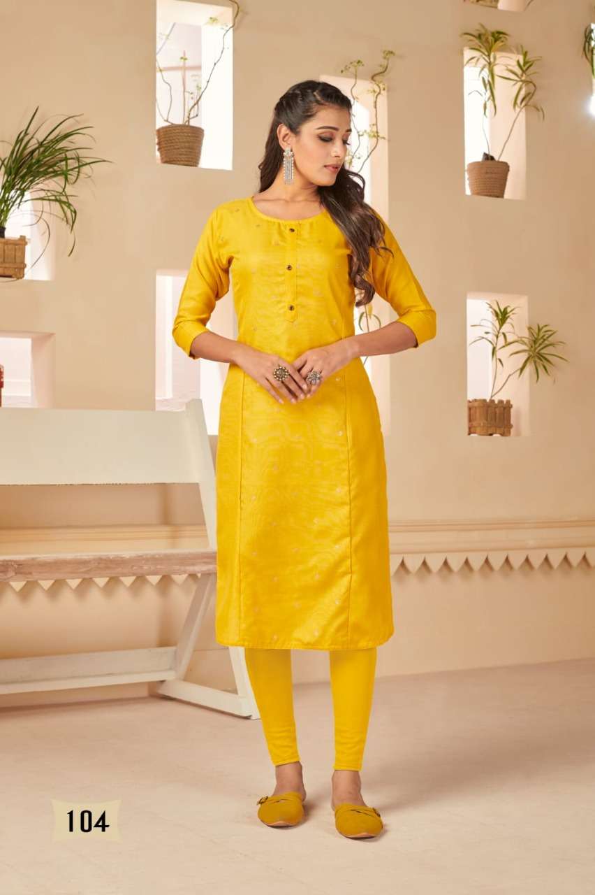 SUNDRI BY BANWERY FASHION 101 TO 107 SERIES DESIGNER STYLISH FANCY COLORFUL BEAUTIFUL PARTY WEAR & ETHNIC WEAR COLLECTION HEAVY COTTON SLUB KURTIS AT WHOLESALE PRICE