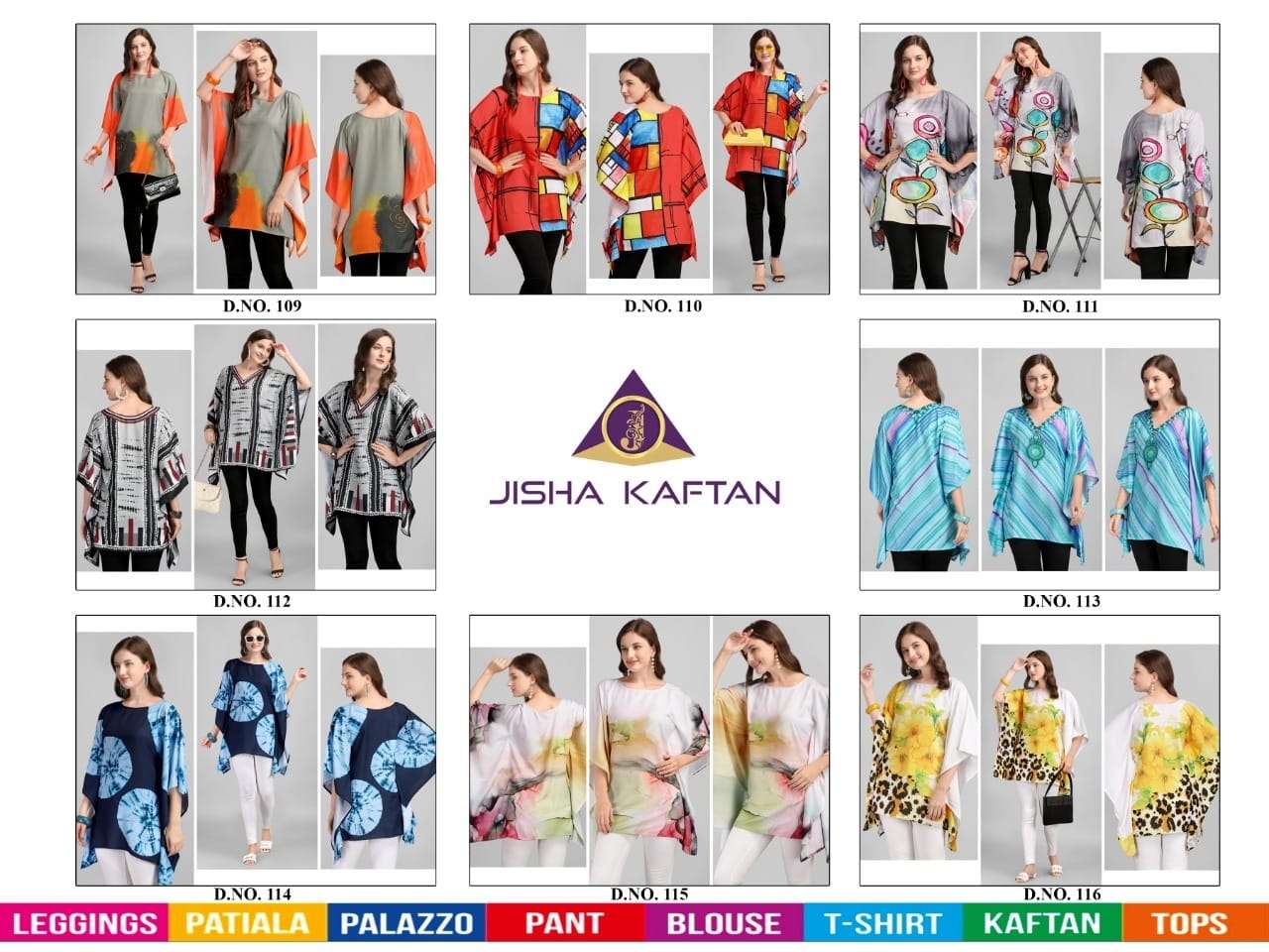 KAFTAN TUNICS VOL-2 BY JELITE 109 TO 116 SERIES BEAUTIFUL STYLISH FANCY COLORFUL CASUAL WEAR & ETHNIC WEAR HEAVY RAYON DIGITAL PRINT TOPS AT WHOLESALE PRICE