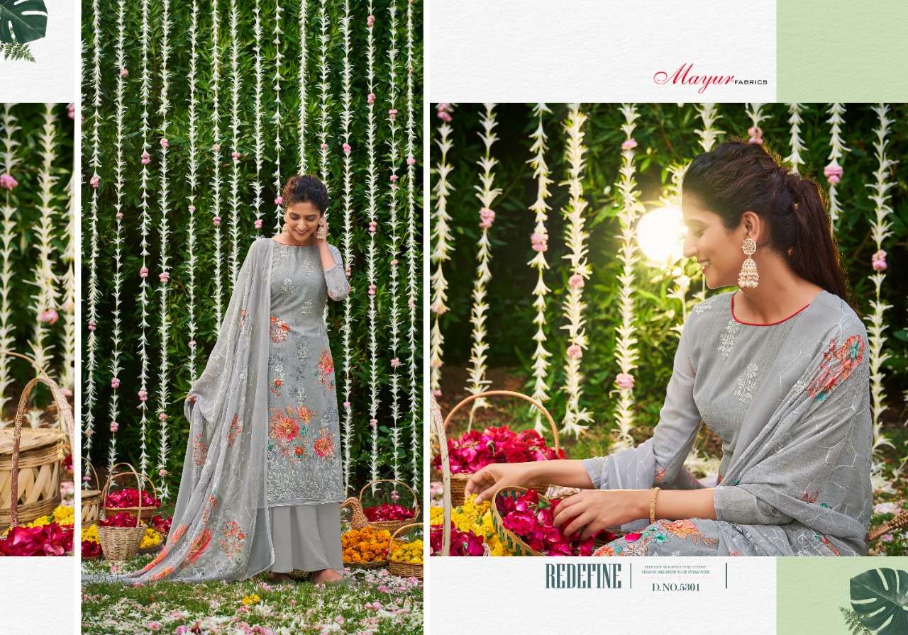 ZARNAA BY MAYUR FABRICS 5301 TO 5308 SERIES BEAUTIFUL STYLISH SHARARA SUITS FANCY COLORFUL CASUAL WEAR & ETHNIC WEAR & READY TO WEAR GEORGETTE DIGITAL PRINTED DRESSES AT WHOLESALE PRICE