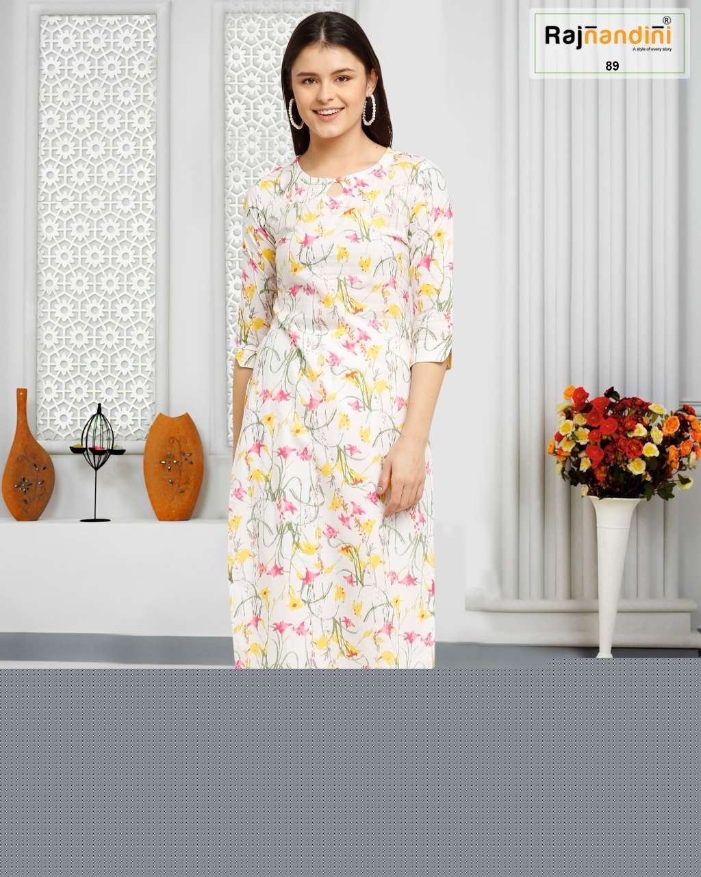 PRINT VOL-10 BY RAJNANDINI 1001 TO 1006 SERIES DESIGNER STYLISH FANCY COLORFUL BEAUTIFUL PARTY WEAR & ETHNIC WEAR COLLECTION PURE COTTON PRINT KURTIS AT WHOLESALE PRICE