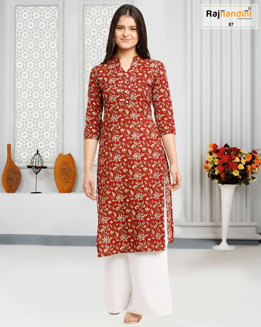 PRINT VOL-10 BY RAJNANDINI 1001 TO 1006 SERIES DESIGNER STYLISH FANCY COLORFUL BEAUTIFUL PARTY WEAR & ETHNIC WEAR COLLECTION PURE COTTON PRINT KURTIS AT WHOLESALE PRICE