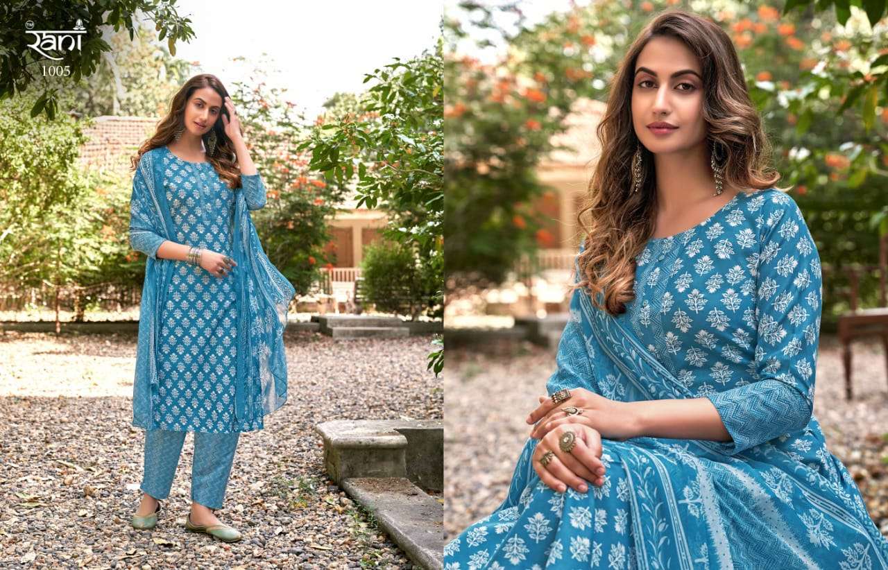KASHVI BY RANI FASHION 1001 TO 1012 SERIES BEAUTIFUL STYLISH SUITS FANCY COLORFUL CASUAL WEAR & ETHNIC WEAR & READY TO WEAR PURE COTTON PRINTED DRESSES AT WHOLESALE PRICE