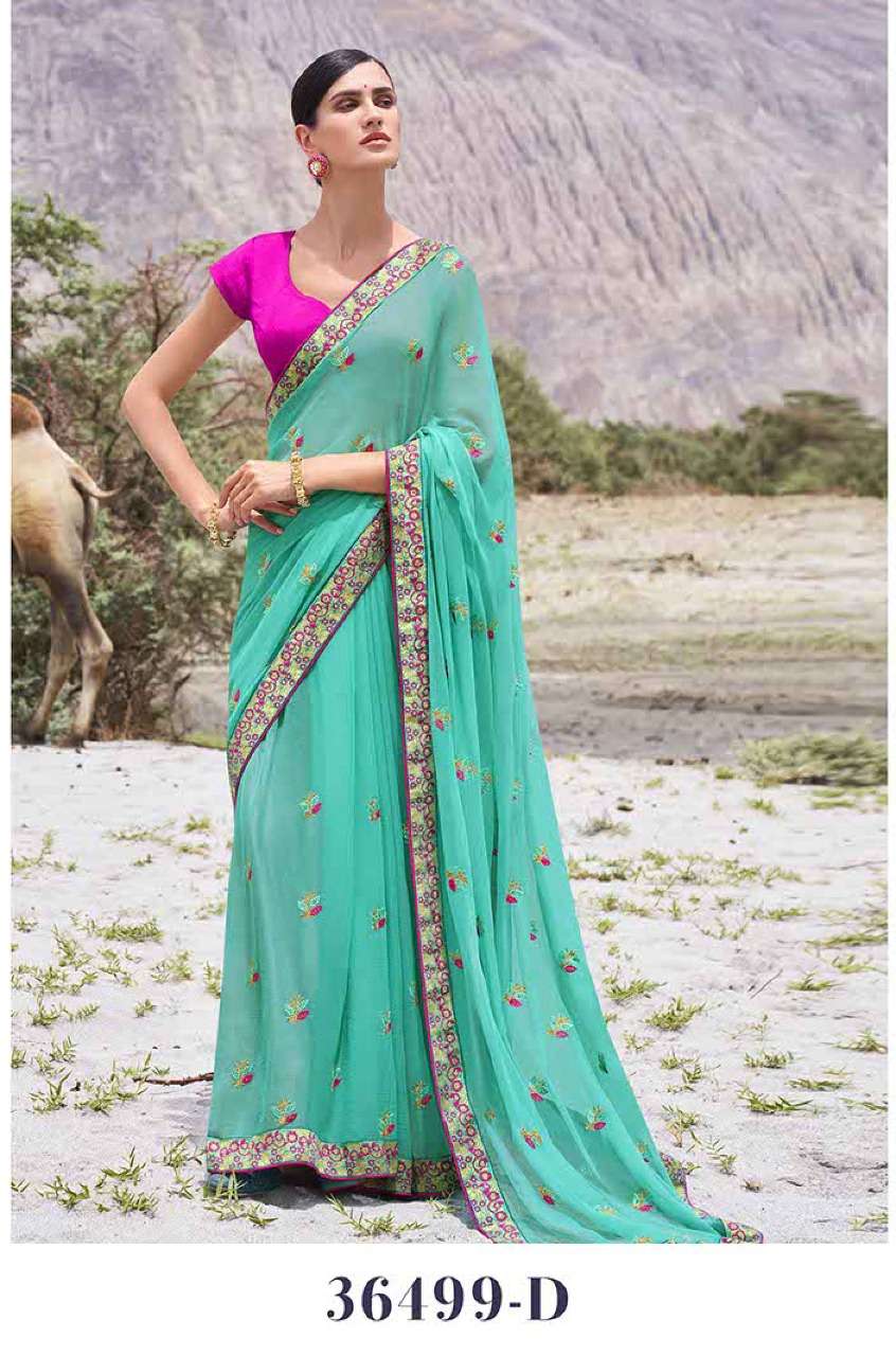 LAVANYA BY ANUSHREE 36499-A TO 36499-H SERIES INDIAN TRADITIONAL WEAR COLLECTION BEAUTIFUL STYLISH FANCY COLORFUL PARTY WEAR & OCCASIONAL WEAR GEORGETTE SAREES AT WHOLESALE PRICE