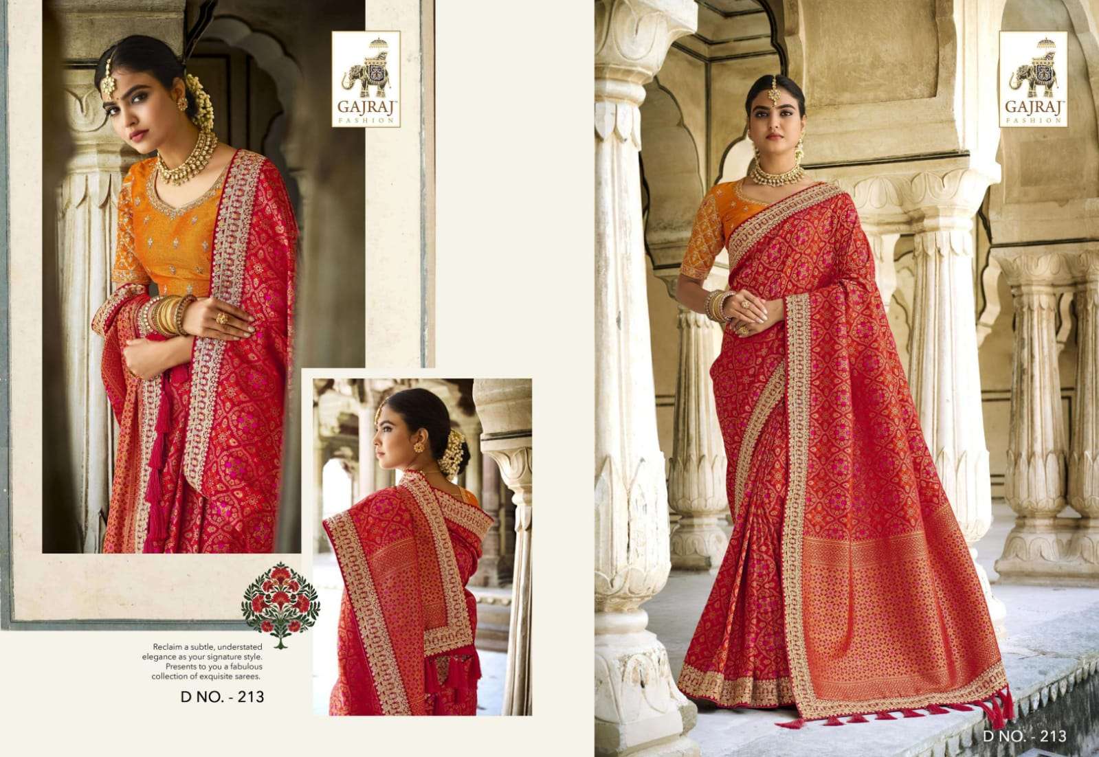 GAJRAJ 207 SERIES BY GAJRAJ FASHION 207 TO 218 SERIES INDIAN TRADITIONAL WEAR COLLECTION BEAUTIFUL STYLISH FANCY COLORFUL PARTY WEAR & OCCASIONAL WEAR SILK SAREES AT WHOLESALE PRICE