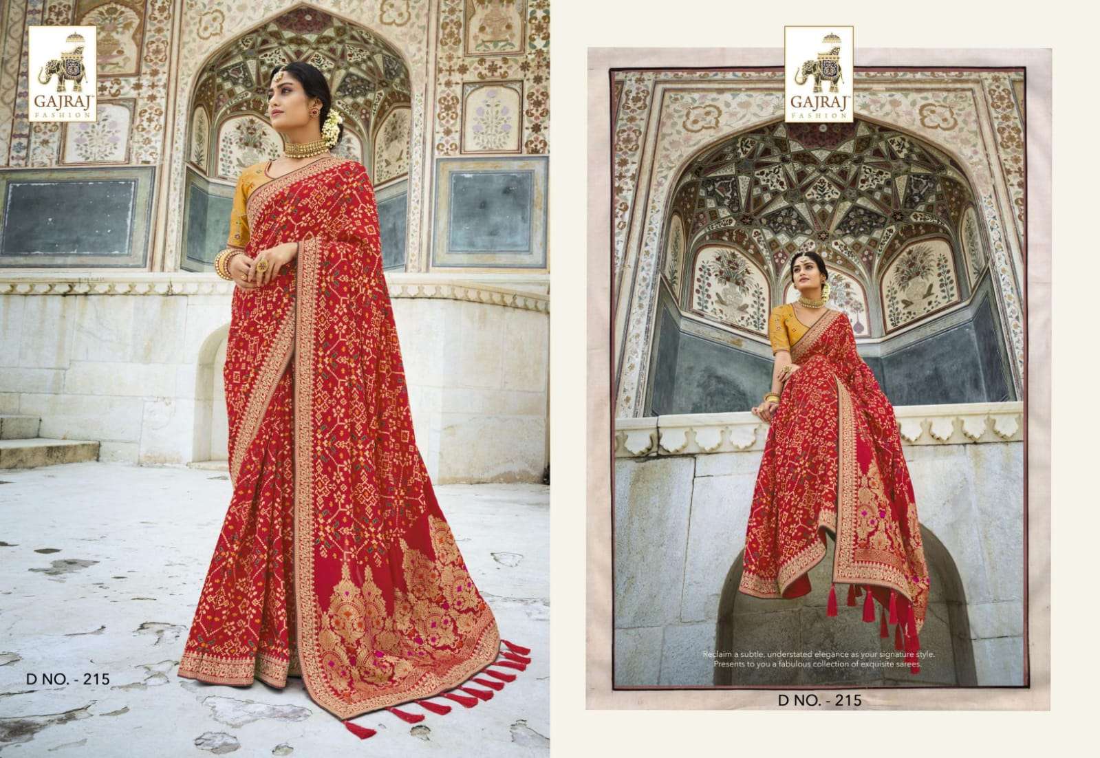 GAJRAJ 207 SERIES BY GAJRAJ FASHION 207 TO 218 SERIES INDIAN TRADITIONAL WEAR COLLECTION BEAUTIFUL STYLISH FANCY COLORFUL PARTY WEAR & OCCASIONAL WEAR SILK SAREES AT WHOLESALE PRICE