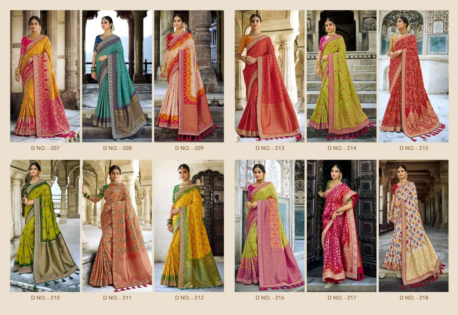 GAJRAJ 207 SERIES BY GAJRAJ FASHION 207 TO 218 SERIES INDIAN TRADITIONAL WEAR COLLECTION BEAUTIFUL STYLISH FANCY COLORFUL PARTY WEAR & OCCASIONAL WEAR SILK SAREES AT WHOLESALE PRICE