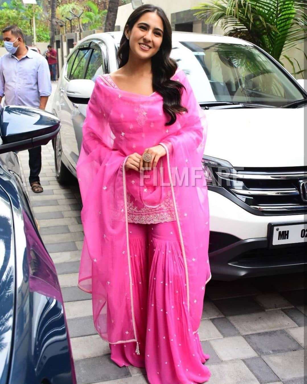 SARA ALI KHAN BY FASHID WHOLESALE BEAUTIFUL STYLISH SHARARA SUITS FANCY COLORFUL CASUAL WEAR & ETHNIC WEAR & READY TO WEAR FAUX GEORGETTE DRESSES AT WHOLESALE PRICE