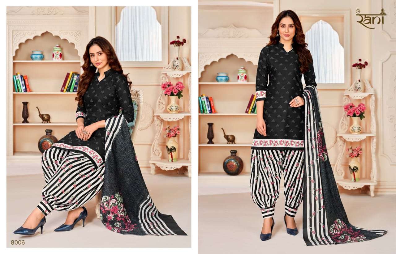 JHANVI BY RANI FASHION 8001 TO 8015 SERIES BEAUTIFUL PATIYALA SUITS COLORFUL STYLISH FANCY CASUAL WEAR & ETHNIC WEAR SOFT COTTON PRINT DRESSES AT WHOLESALE PRICE
