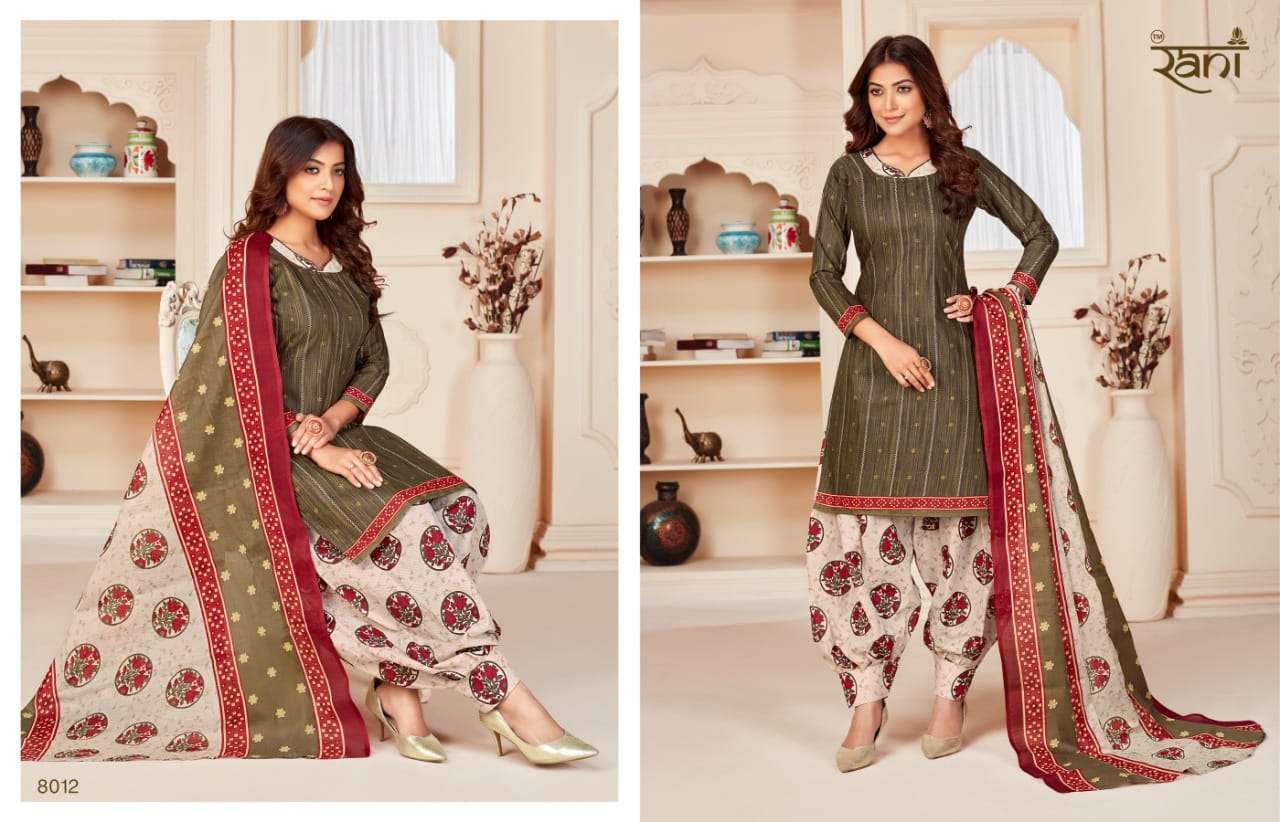 JHANVI BY RANI FASHION 8001 TO 8015 SERIES BEAUTIFUL PATIYALA SUITS COLORFUL STYLISH FANCY CASUAL WEAR & ETHNIC WEAR SOFT COTTON PRINT DRESSES AT WHOLESALE PRICE