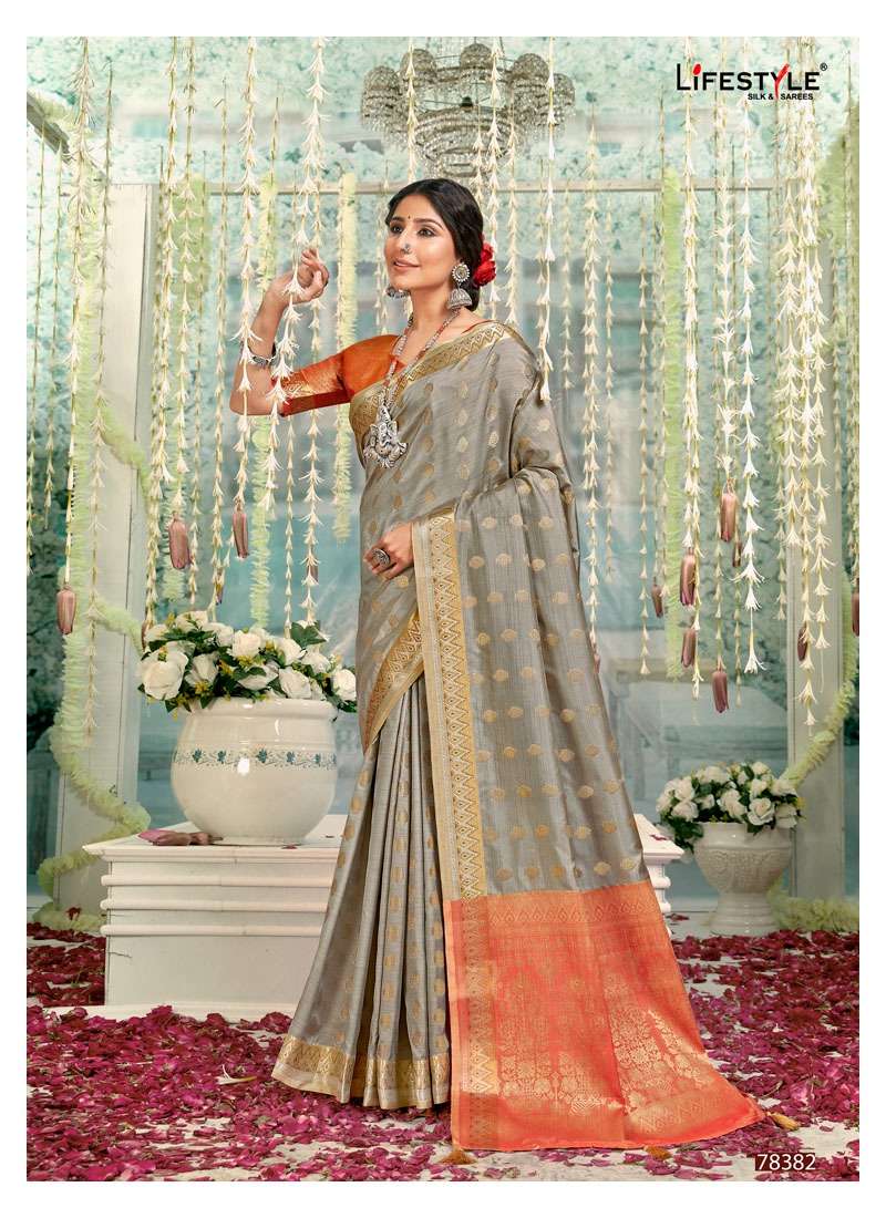 SAKHIYAN BY LIFESTYLE 78381 TO 78386 SERIES INDIAN TRADITIONAL WEAR COLLECTION BEAUTIFUL STYLISH FANCY COLORFUL PARTY WEAR & OCCASIONAL WEAR KATAN SILK SAREES AT WHOLESALE PRICE